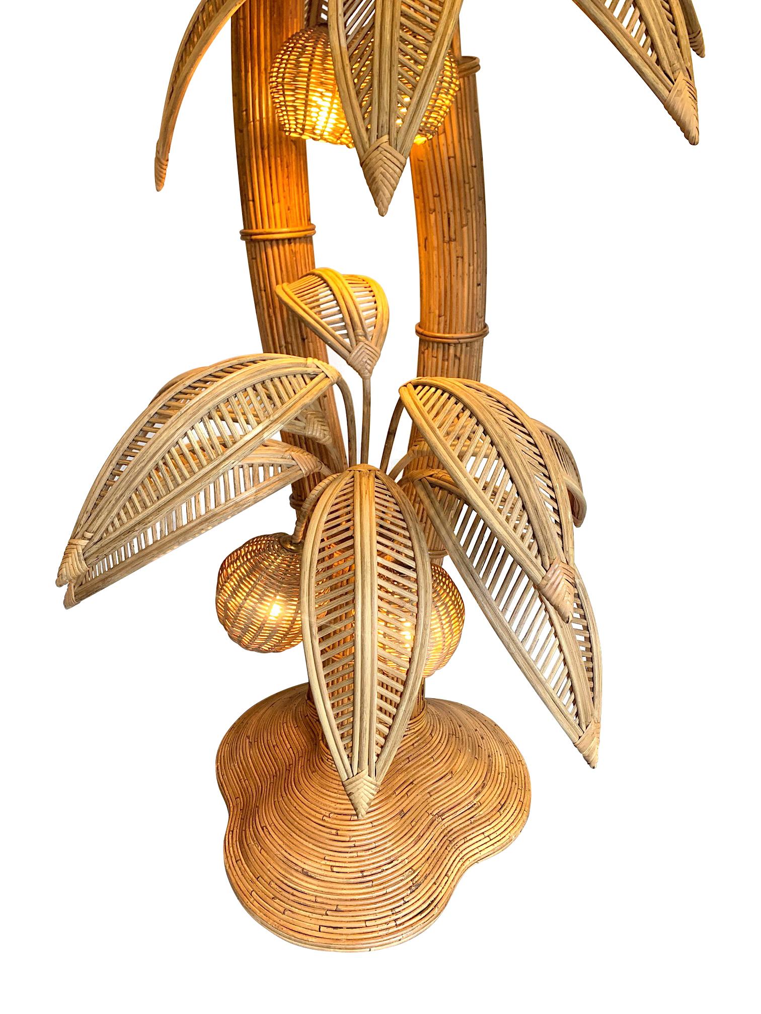 rattan palm tree lamp