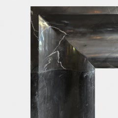 Very Large Black Marble Bolection Fireplace Mantel