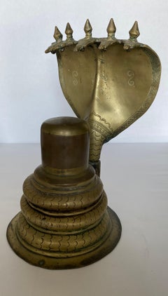Very Large Brass Shiva Linga Shrine, Western Deccan, India, 19th Century