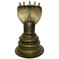 Very Large Brass Shiva Linga Shrine, Western Deccan, India, 19th Century