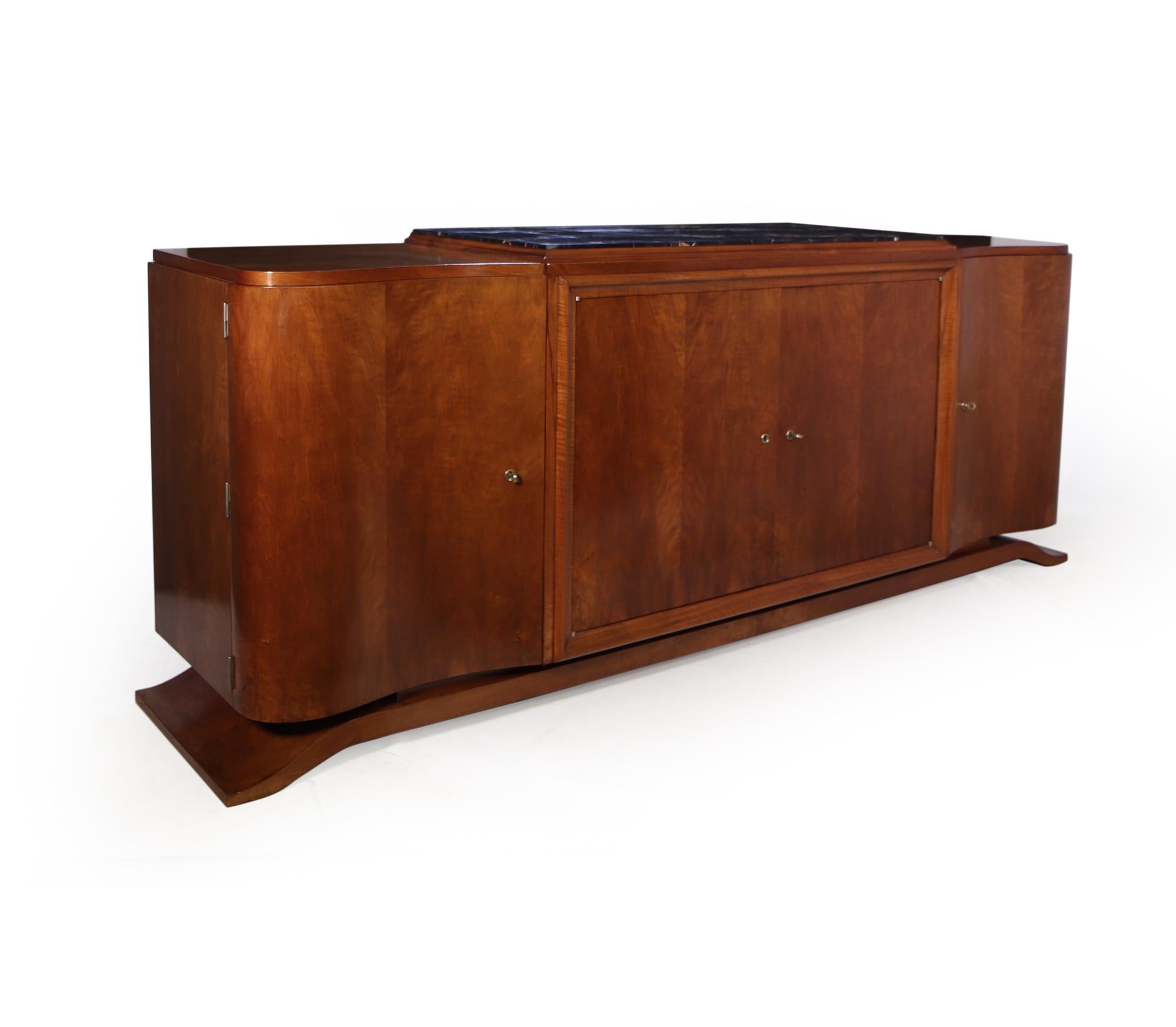 Art Deco Very Large Four Door Sideboard by Maison Gouffe from Paris in the 1930’s
