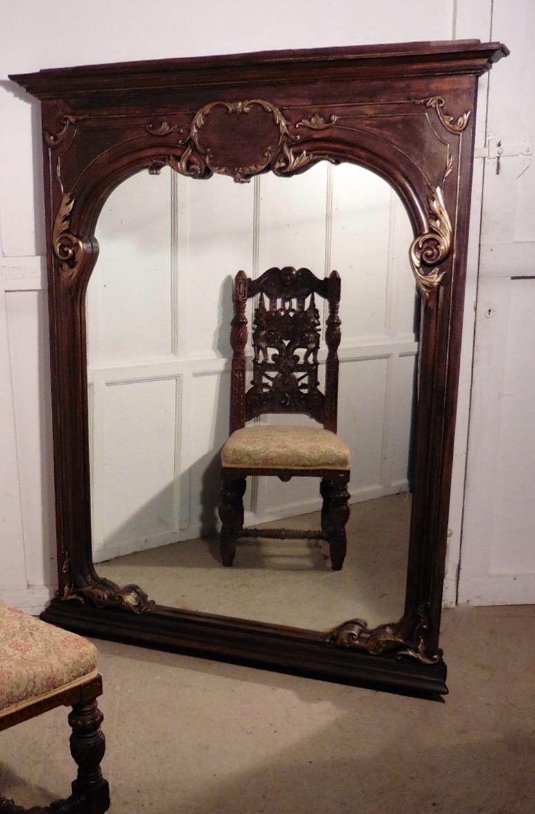 Very Large French Carved Oak Wall Mirror This is a Very Large Oak Mirror For Sale 2