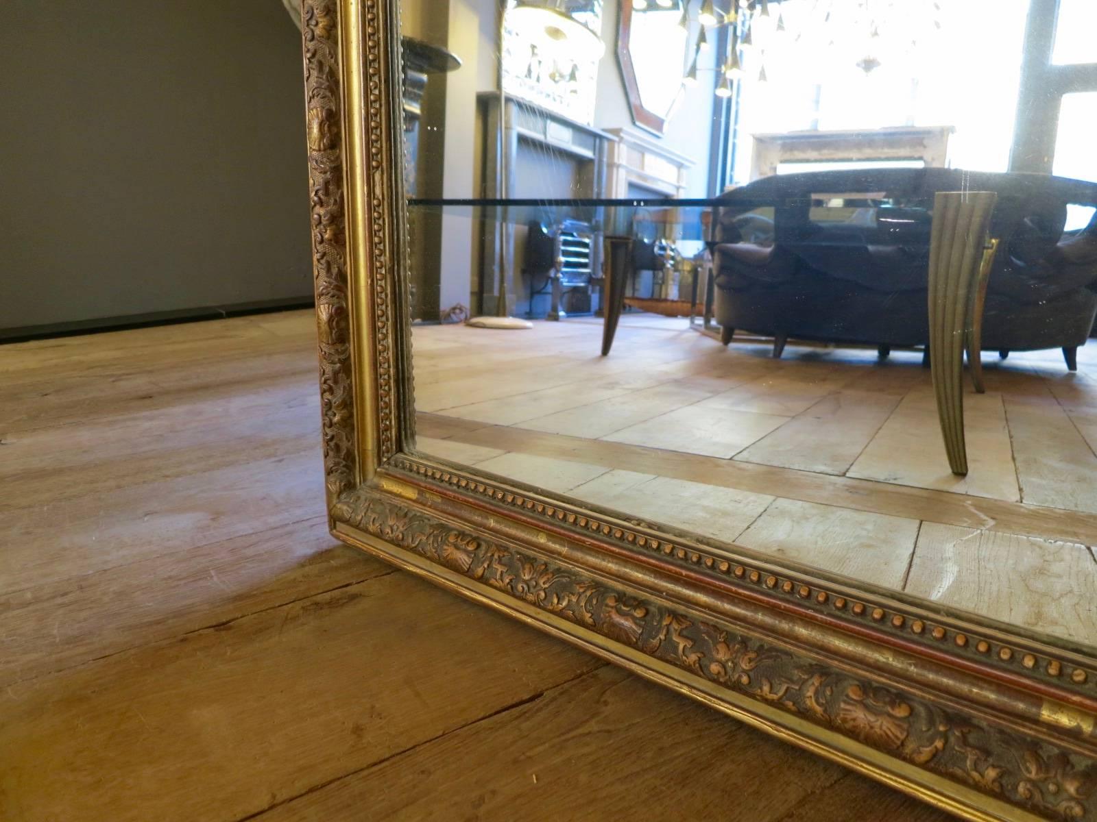 Louis Philippe Very Large French Gold Gilt Overmantel Mirror