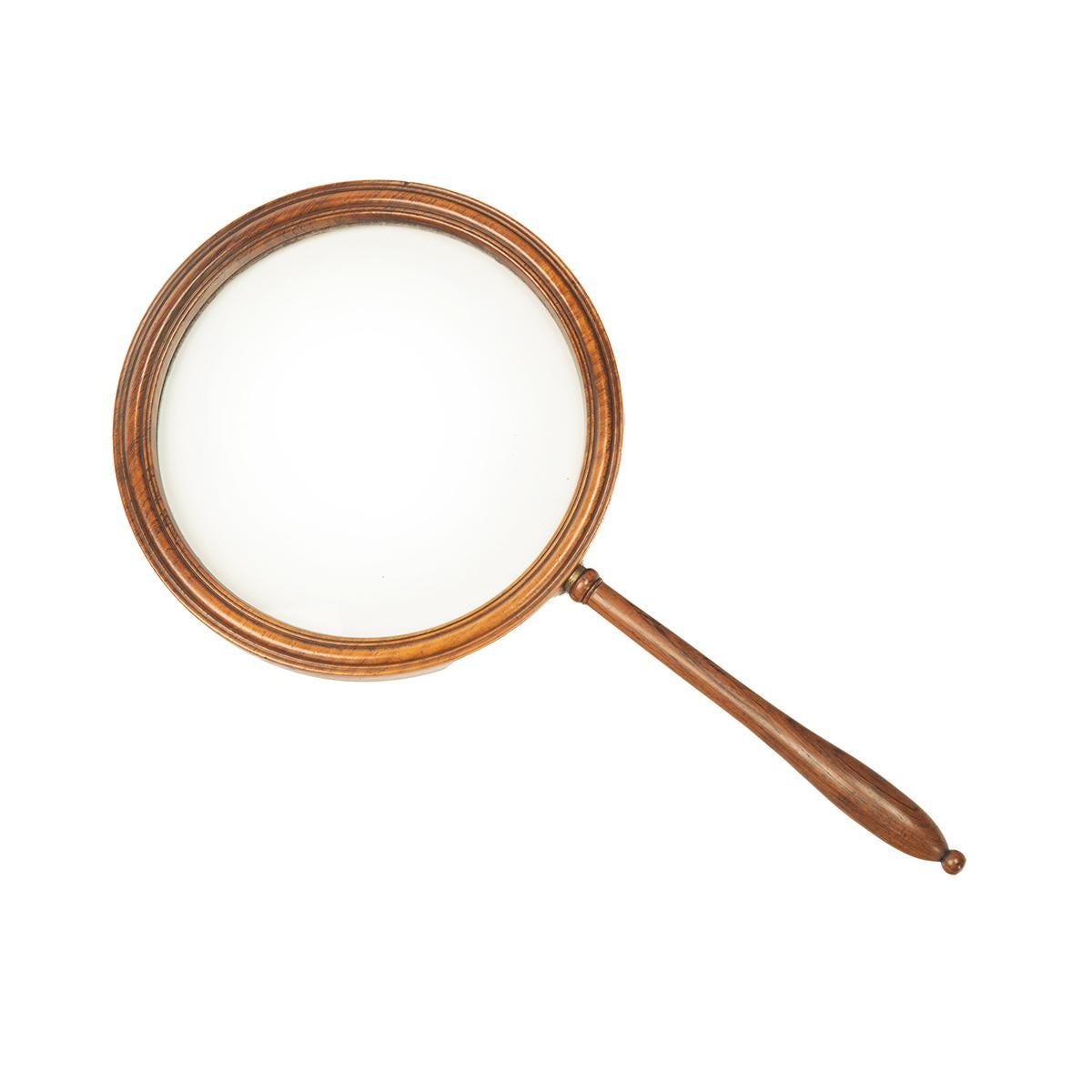 English Very Large George III Rosewood Gallery Magnifying Glass For Sale