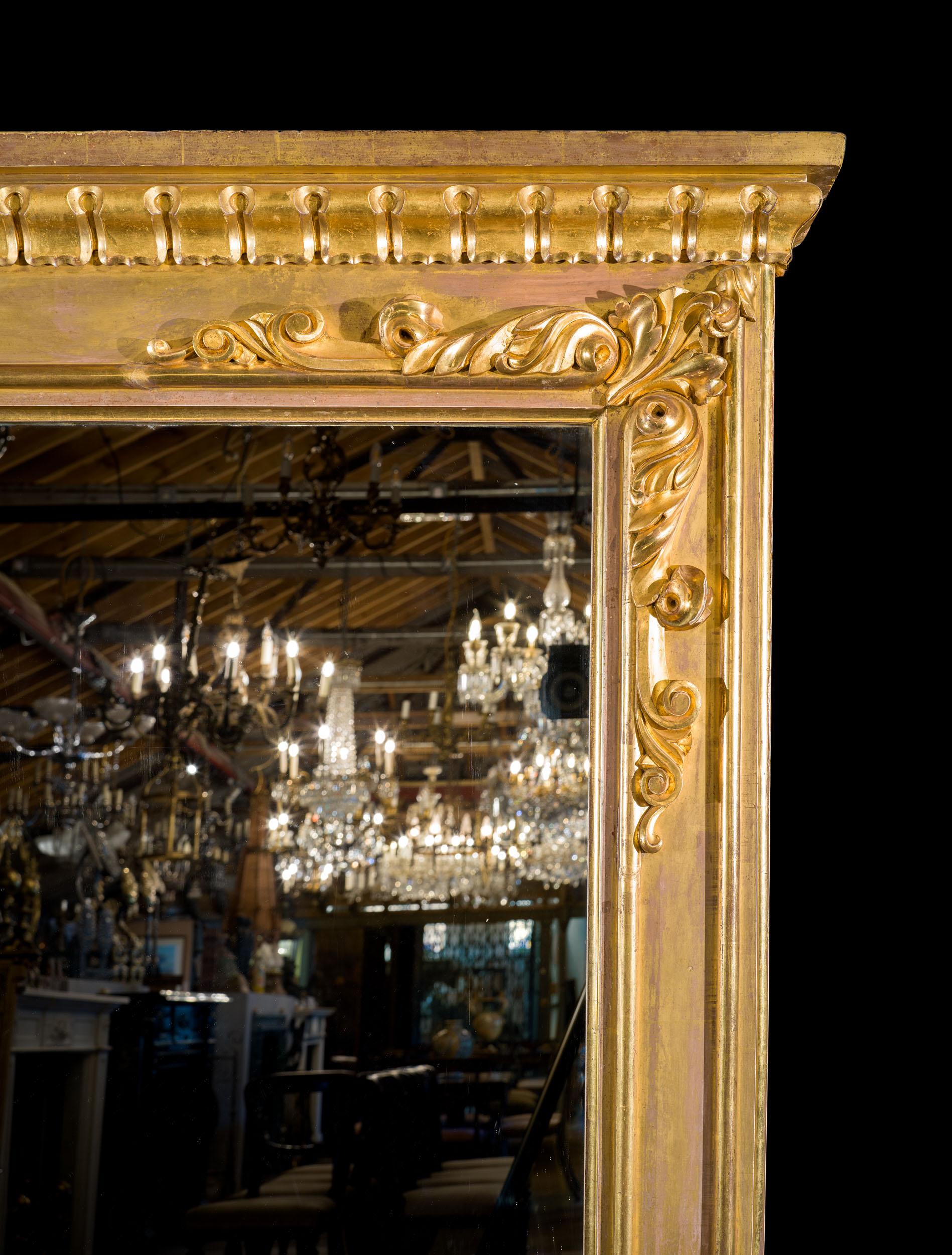 Giltwood A Very Large George IV Gilded Overmantel Mirror For Sale