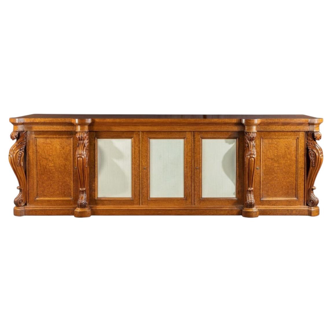 A very large George IV plum pudding mahogany side cabinet For Sale