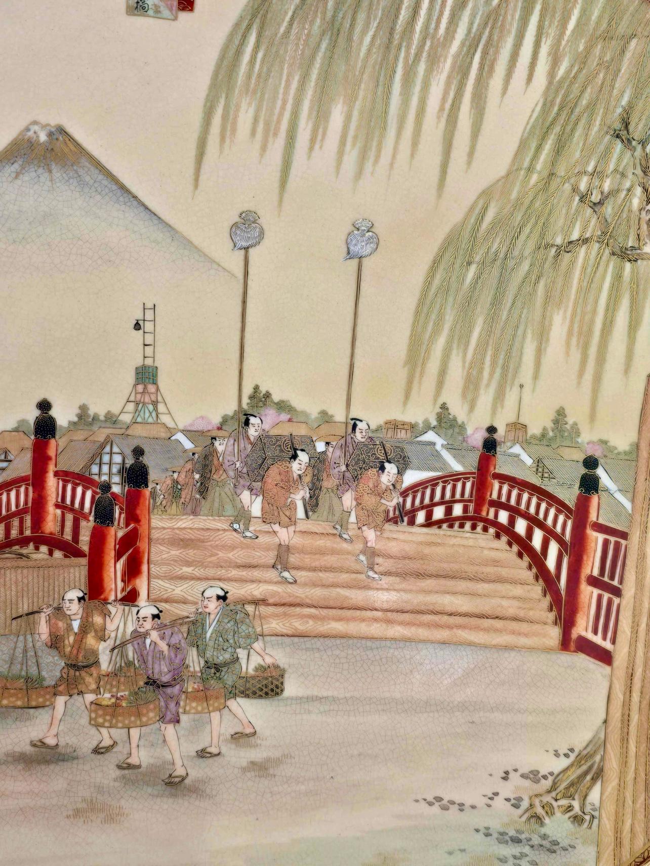 UnHARGER SATSUMA JAPONAIS TRÈS GRAND SIGNÉ PAR KYOKUZAN. Meiji Perid en vente 3