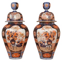 A Very Large Pair Of Japanese Imari Vases