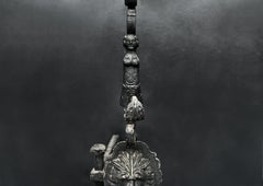 Very Large Pair of Wrought Iron Andirons