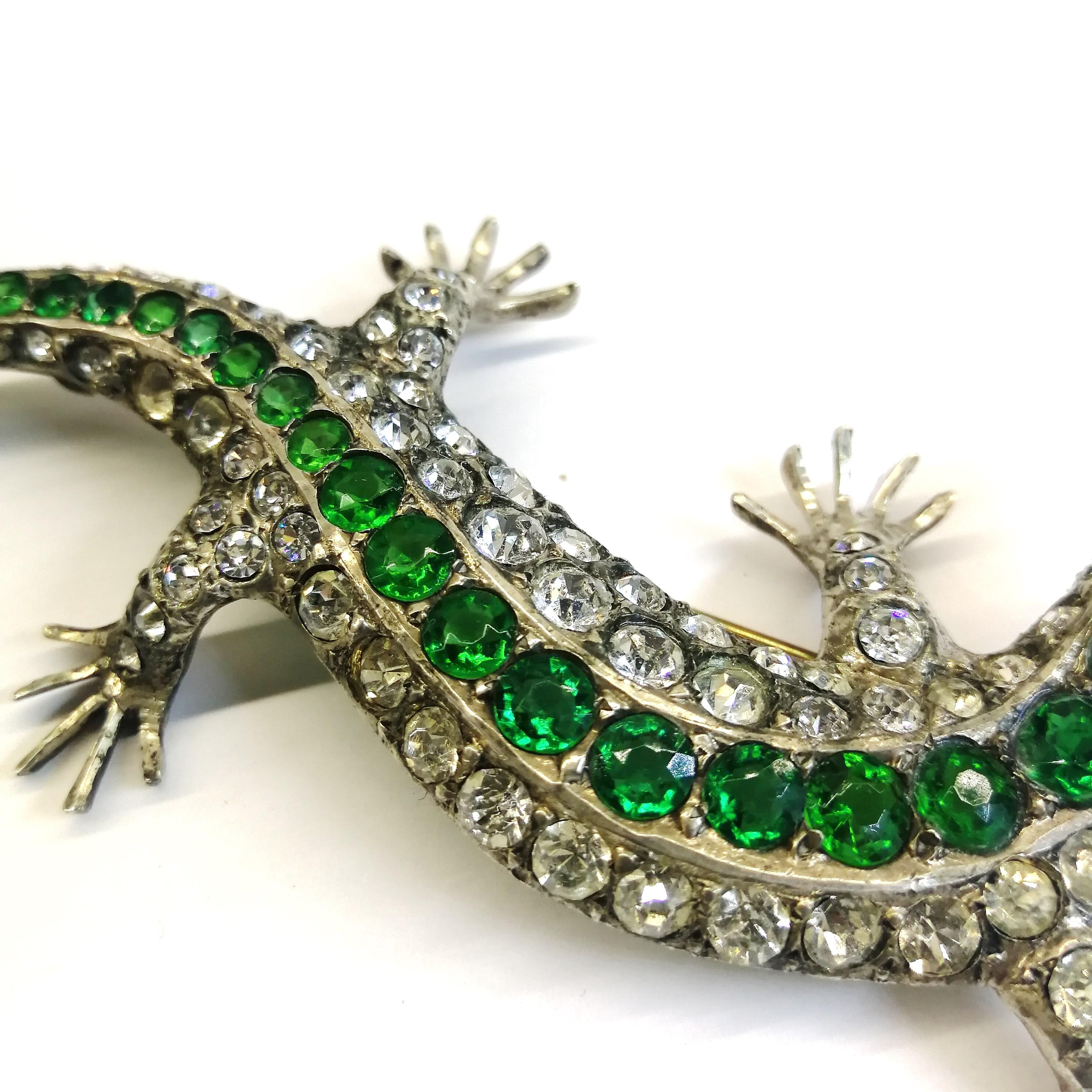 A very large silver and paste' lizard' brooch, c1900s In Good Condition In Greyabbey, County Down