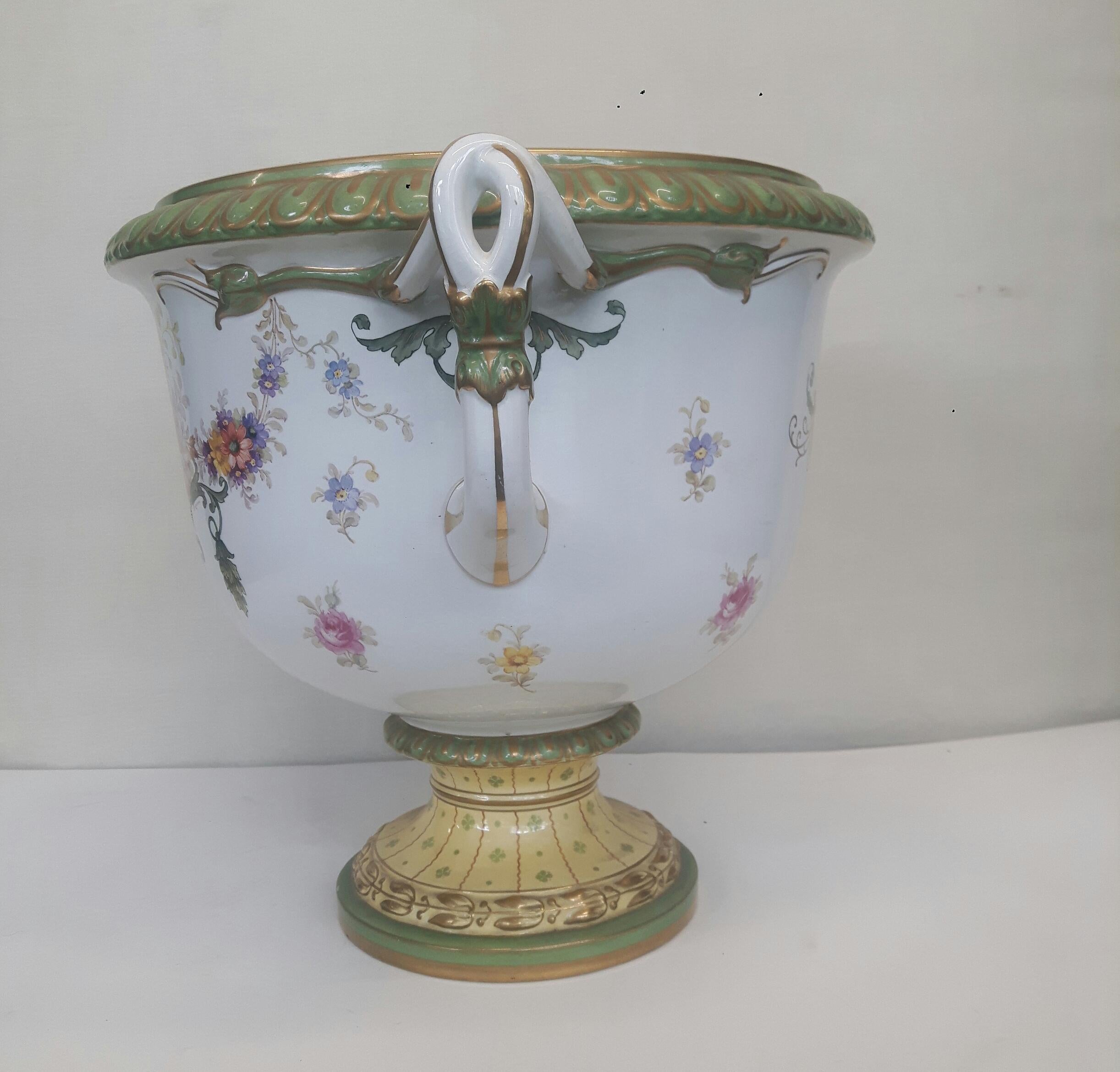 20th Century Very Large Two-Handled Royal Bonn Jardiner For Sale