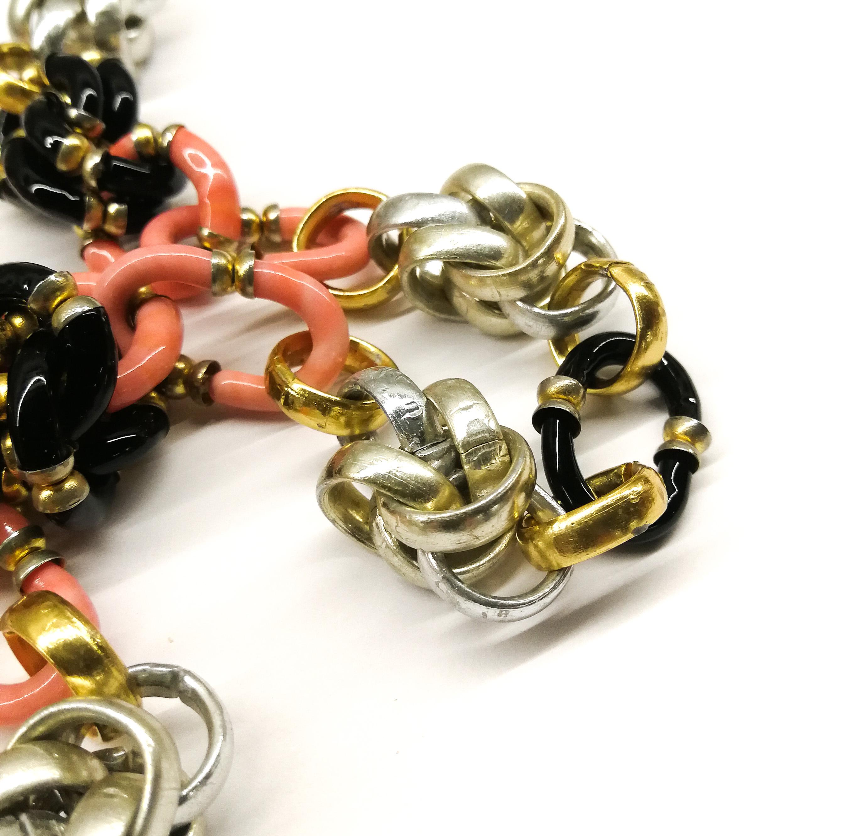 A very long Murano glass and metal chain necklace, A Seguso for Chanel, 1970s. 6