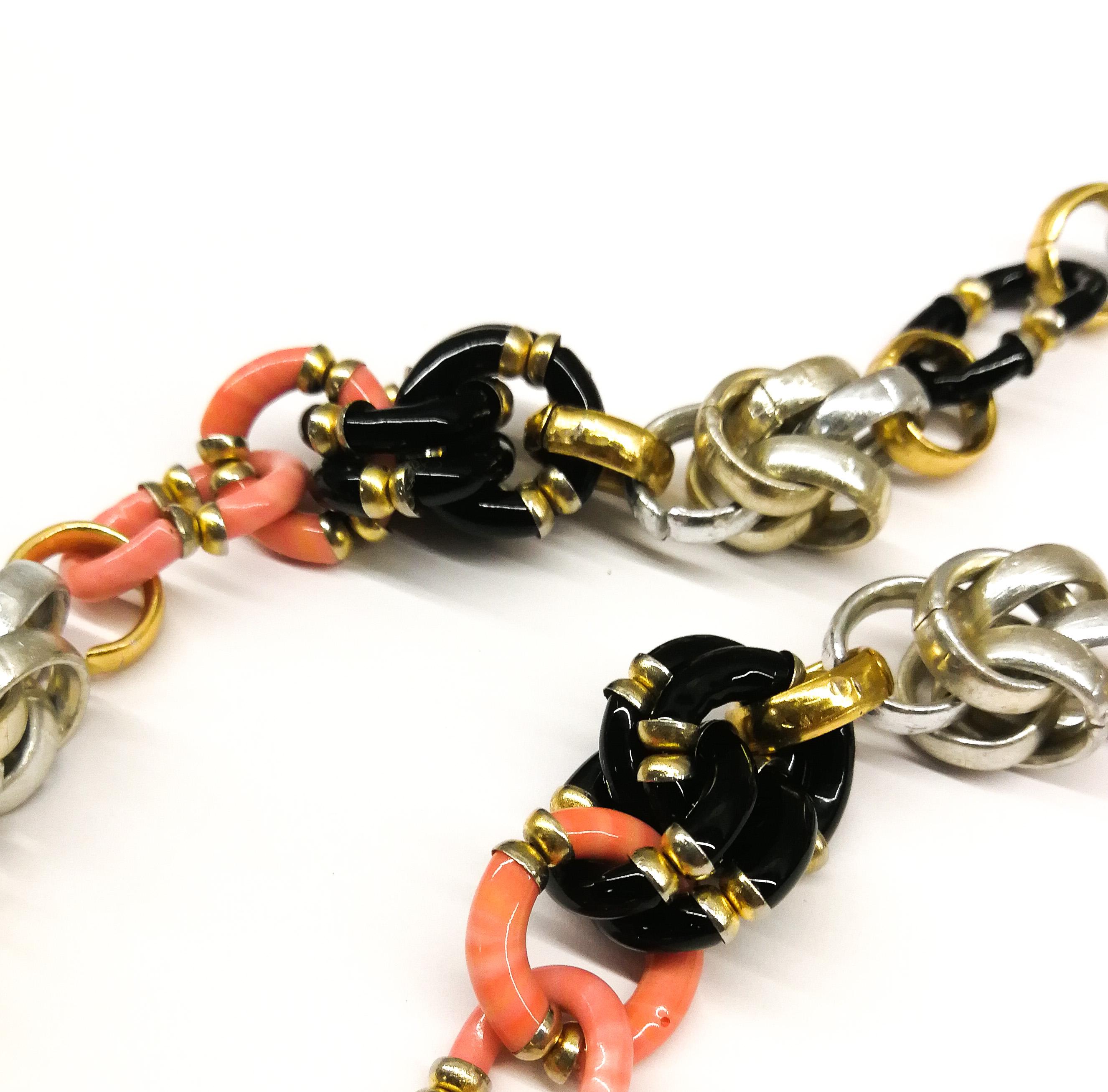 A very long Murano glass and metal chain necklace, A Seguso for Chanel, 1970s. 8