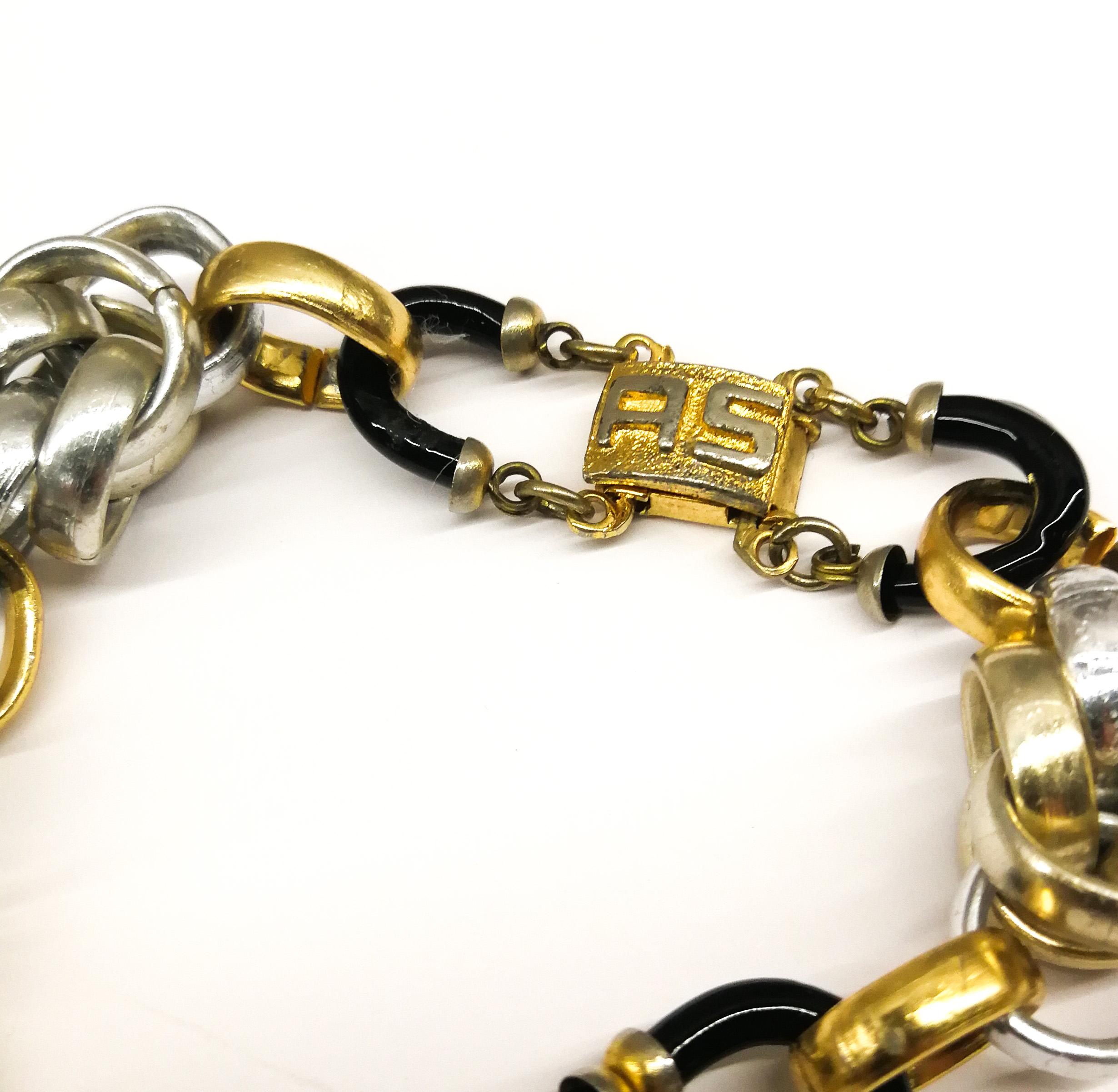 A very long Murano glass and metal chain necklace, A Seguso for Chanel, 1970s. 1