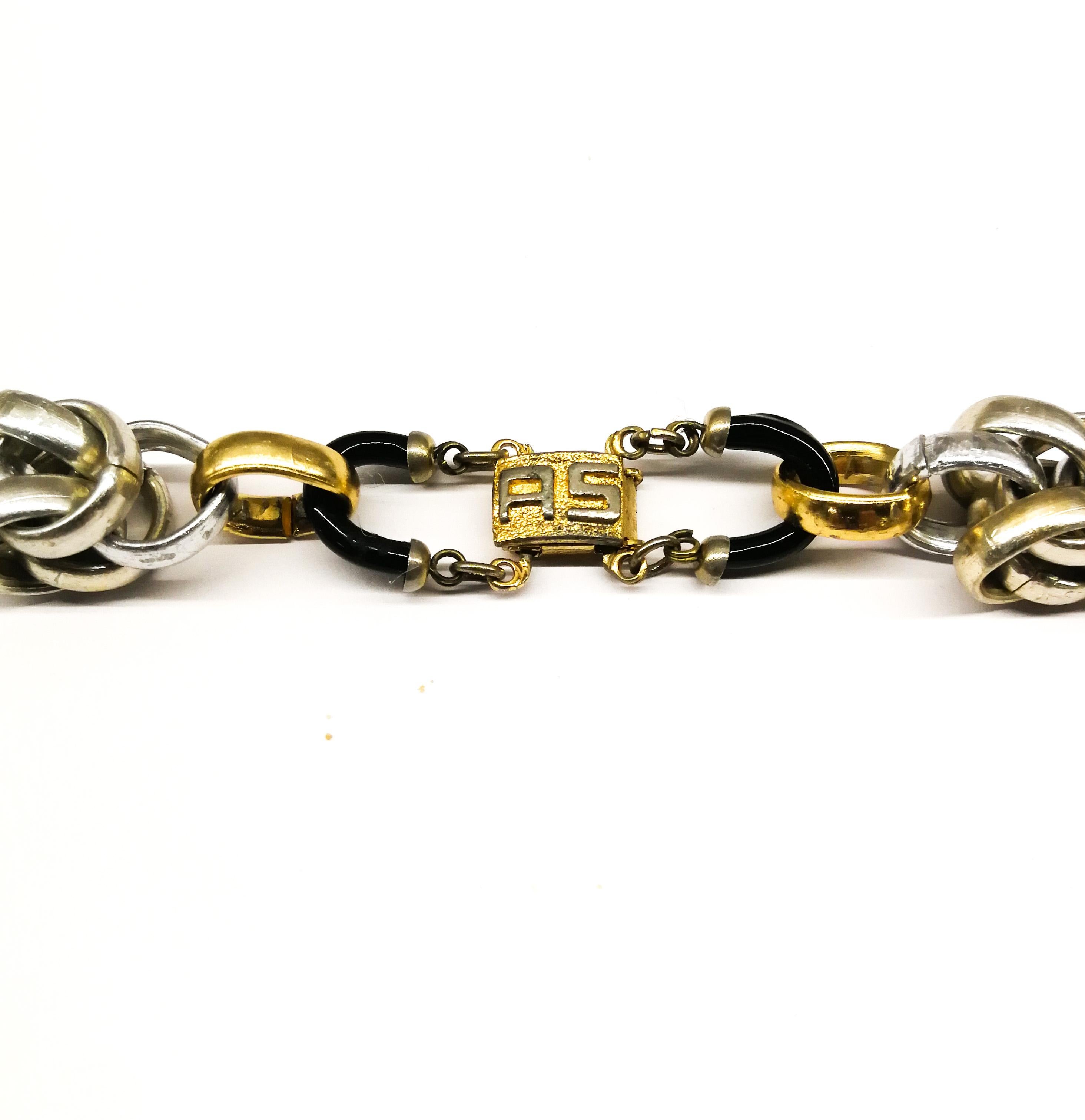 A very long Murano glass and metal chain necklace, A Seguso for Chanel, 1970s. 3