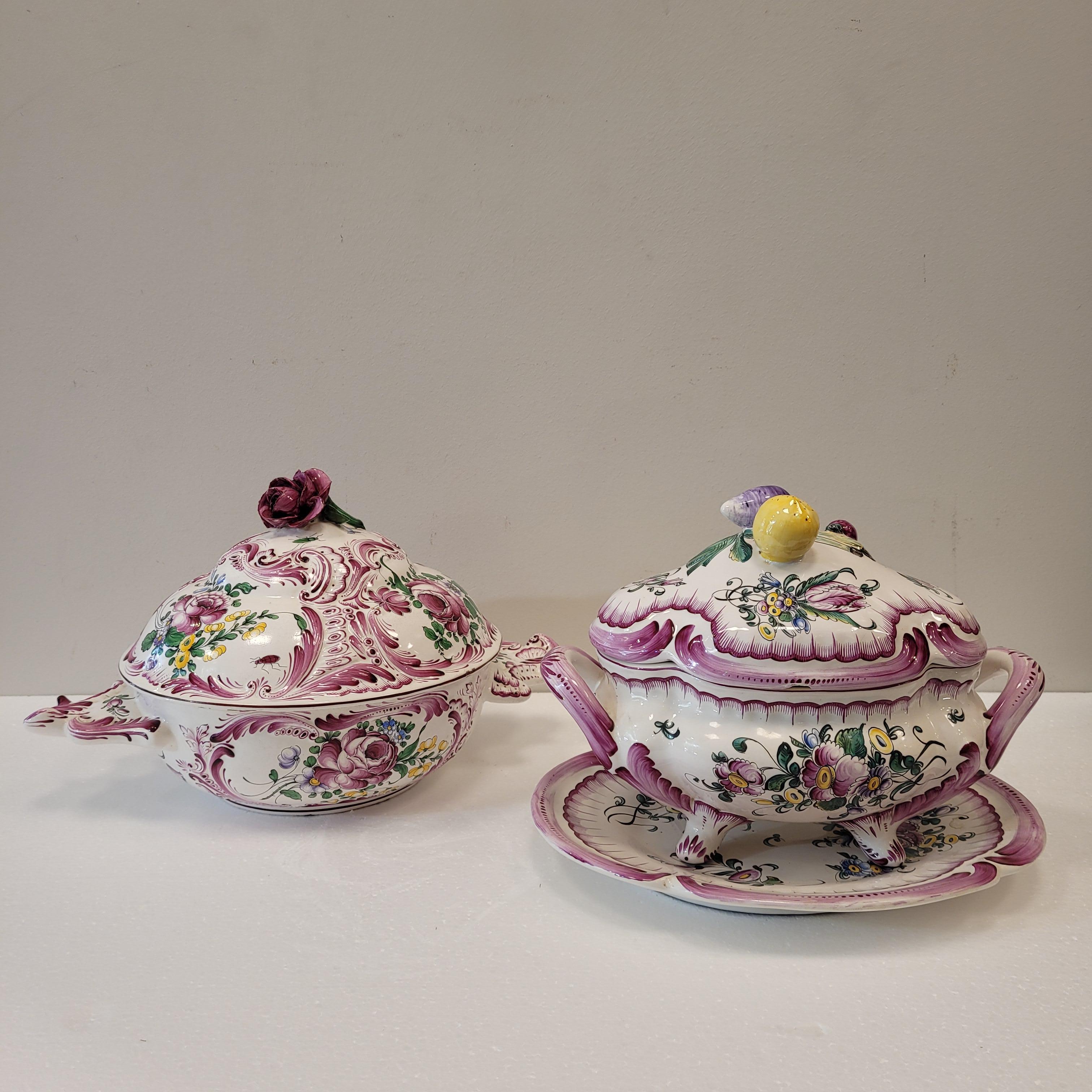 Loza francesa pintada a mano  Sopera Con Tapa Rosa Strasburg en Bueno estado para la venta en Valladolid, ES