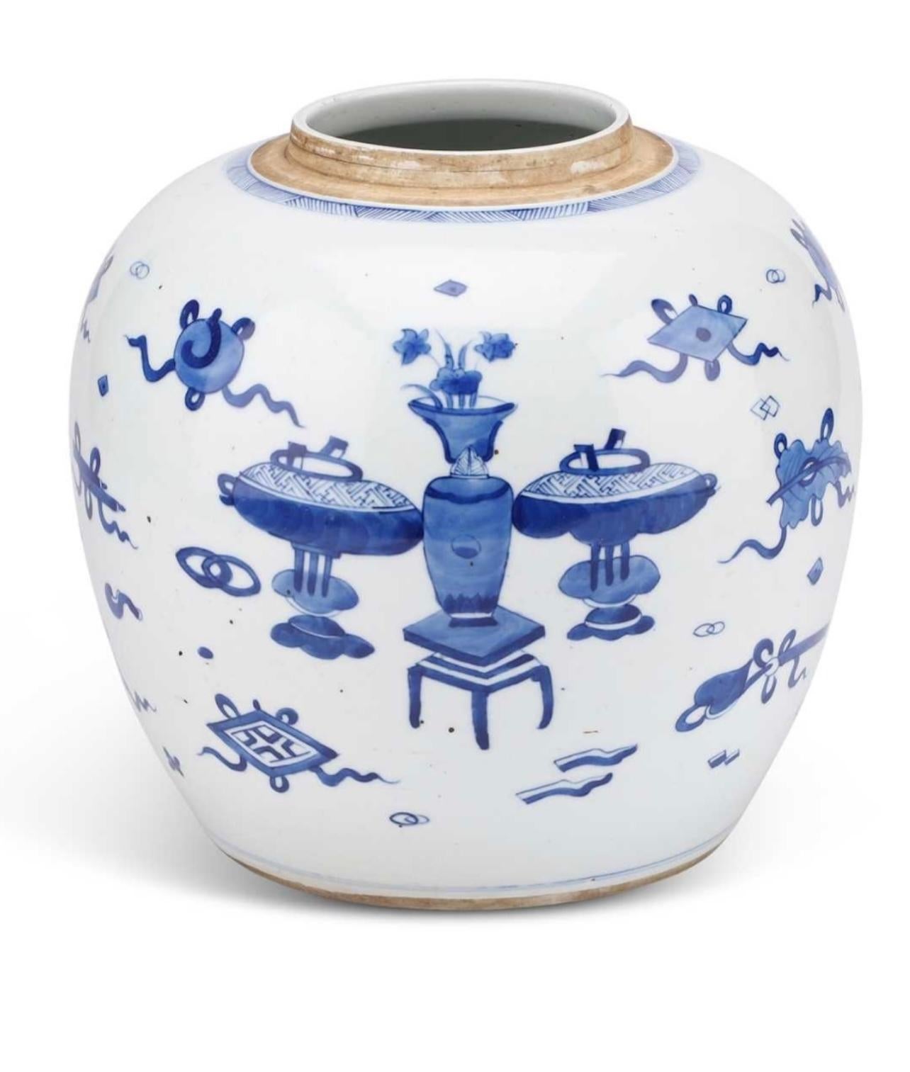 Porcelain A Very Nice Large Chinese Blue and White Ginger Jar/Vase. 19th C. For Sale