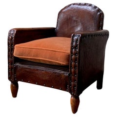 A Very Pretty French Leather Club Chair, Normandy Model circa 1910