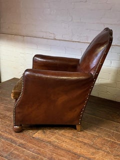 A Very Pretty French Leather Club Chair, Normandy Model, circa 1910’s