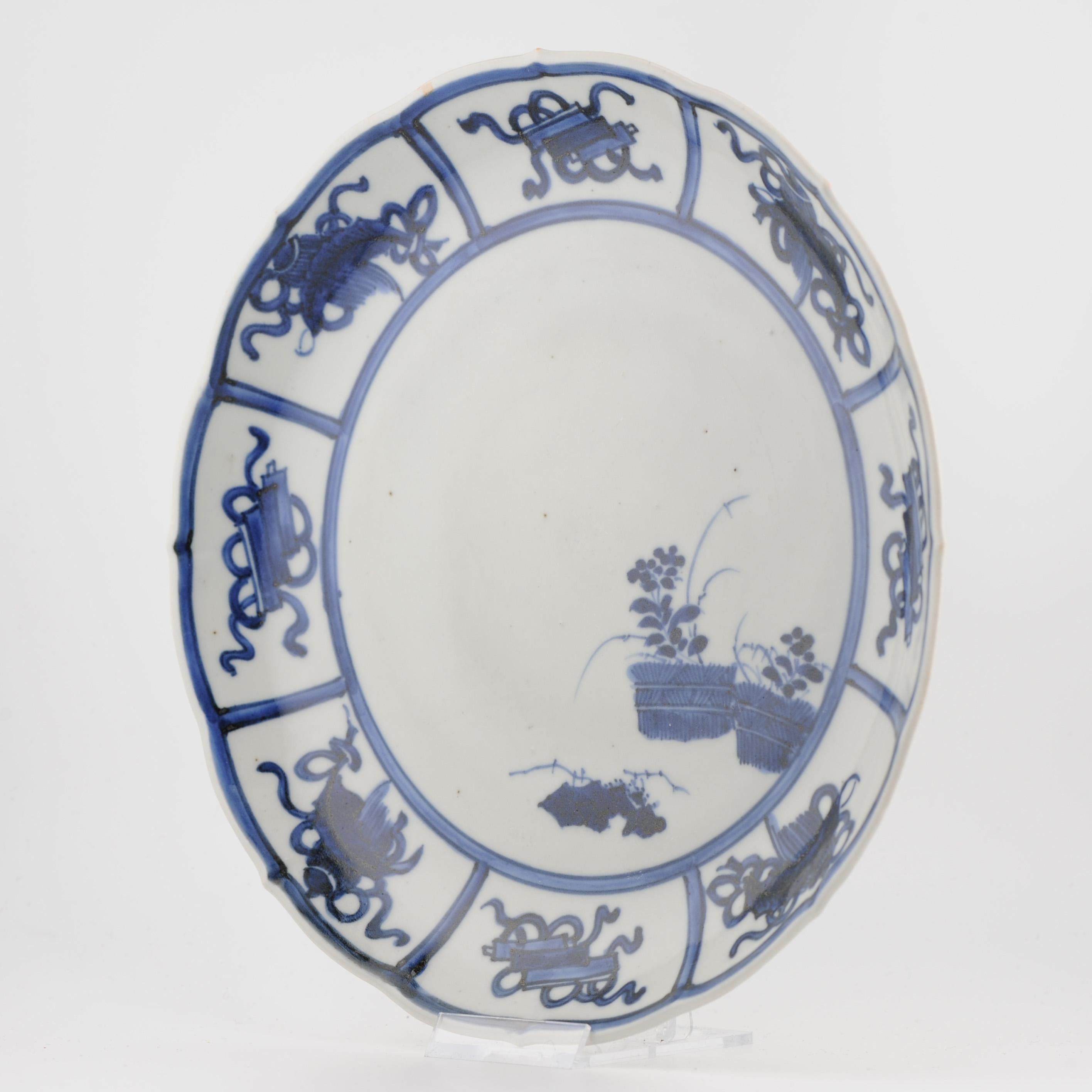 A very rare 17C Edo period Ko-Kutani / Ko-Imari Porcelain Leaf Dish Blue and For Sale 2