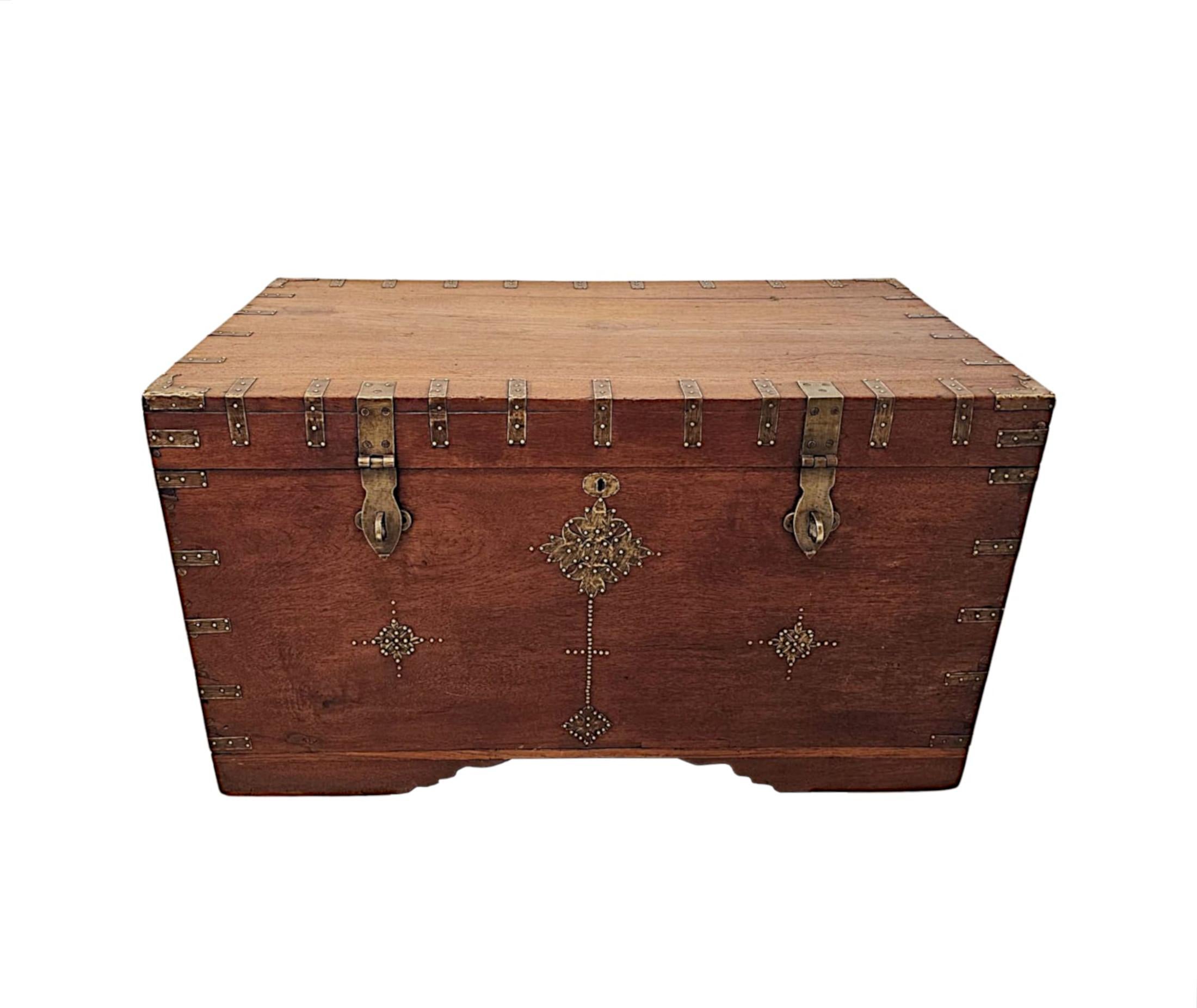 English  A Very Rare 19th Century Anglo Indian Travelling Trunk For Sale