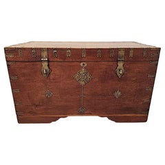 Antique  A Very Rare 19th Century Anglo Indian Travelling Trunk