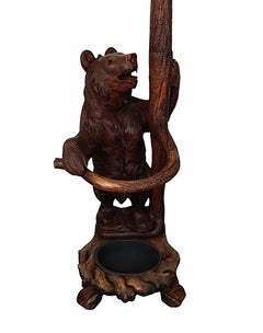 Very Rare 19th Century Carved Black Forest Bear Coat or Stick Stand