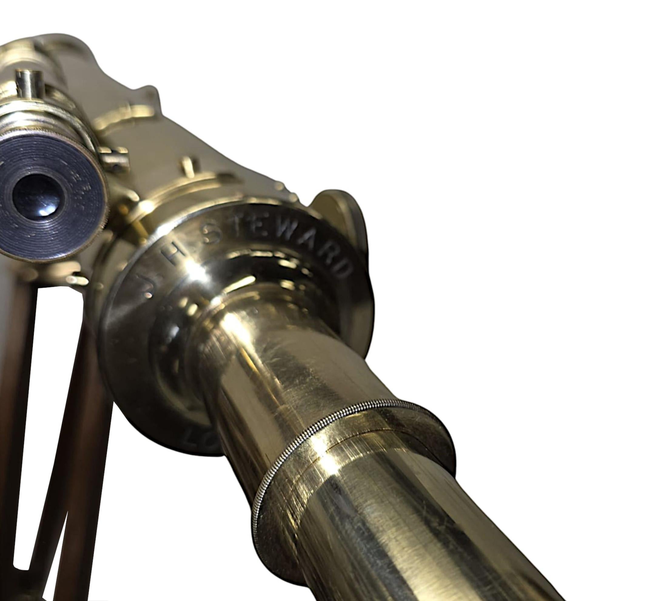 A Very Rare 19th Century Four Inch Diameter Telescope by 'Steward of London' im Angebot 6