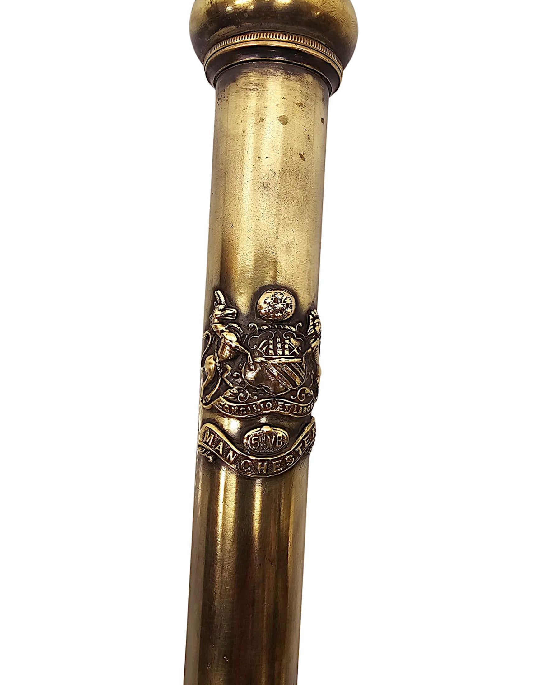 Rarísimo bastón artilugio del siglo XIX con telescopio de latón Inglés en venta