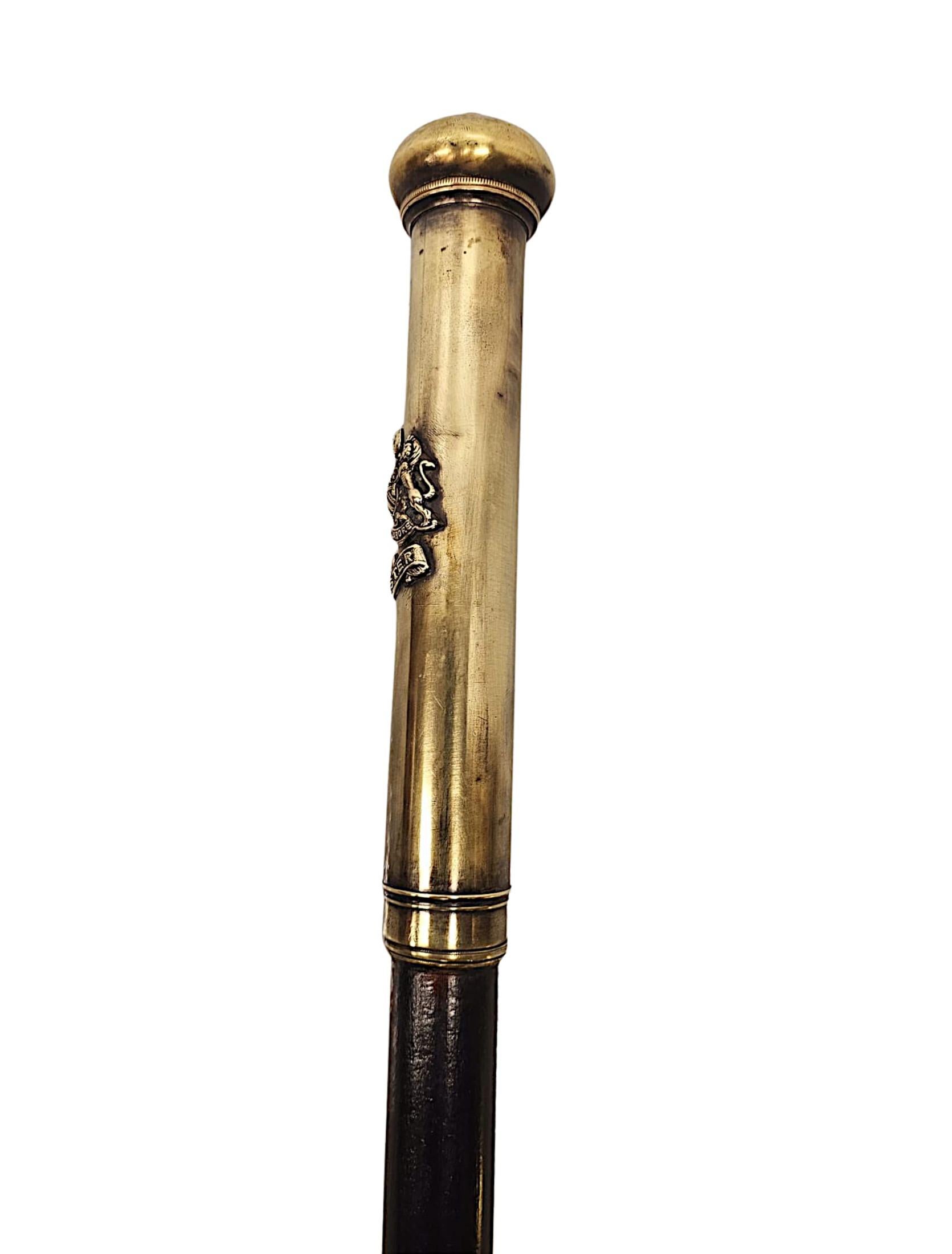 Rarísimo bastón artilugio del siglo XIX con telescopio de latón en venta 2