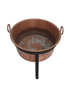 A Very Rare 19th Century Large Copper Log Bucket