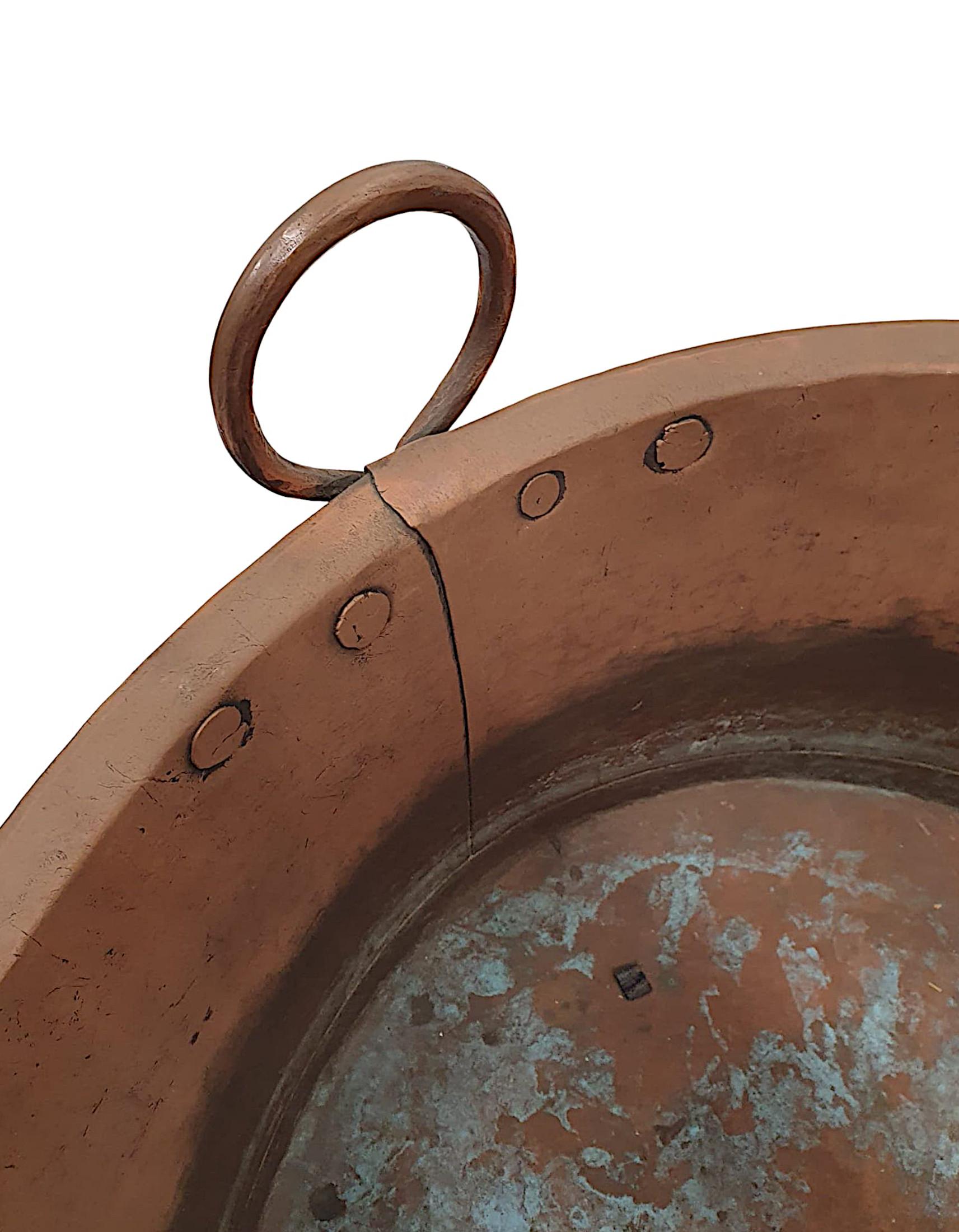 French  A Very Rare 19th Century Large Copper Log Bucket  For Sale