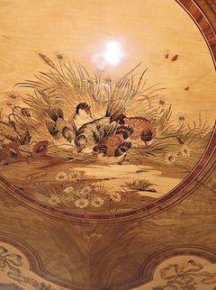 A Very Rare 19th Century Olive Wood Marquetry Inlaid Flip Top Table