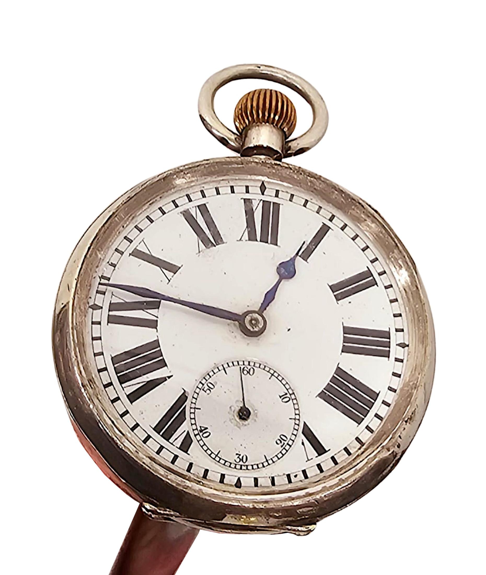 A very rare 19th Century silver watch walking stick of exceptional quality.  This exquisite piece is stamped with silver marks and in excellent full working order.  The silver watch of circular form is fashioned into a handle with a carrying loop