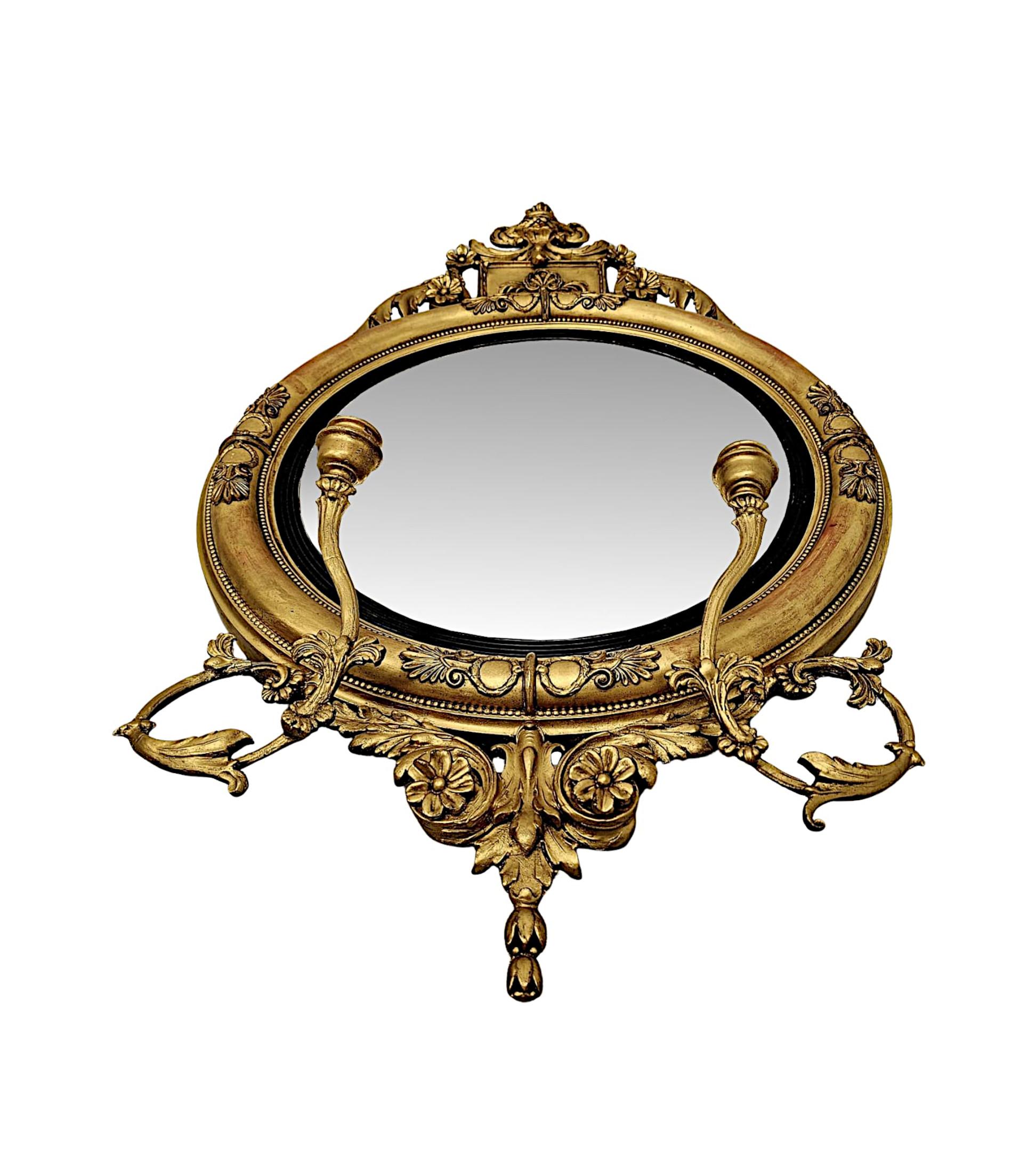  A Very Rare and Fine 19th Century Giltwood Girandole Hall or Pier Mirror In Good Condition For Sale In Dublin, IE