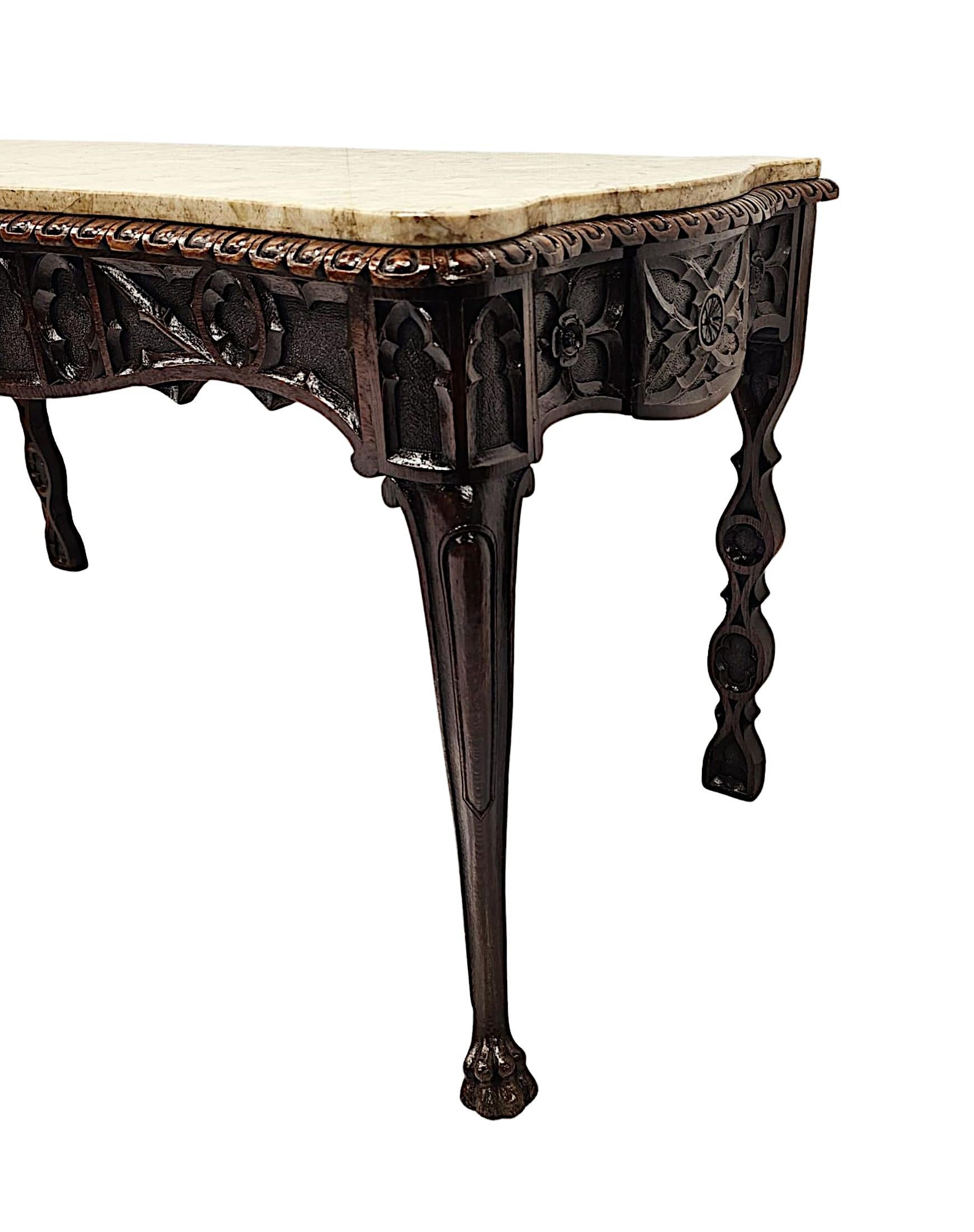  A Very Rare and Fine 19th Century Irish Gothic Hall or Console Table  For Sale 3