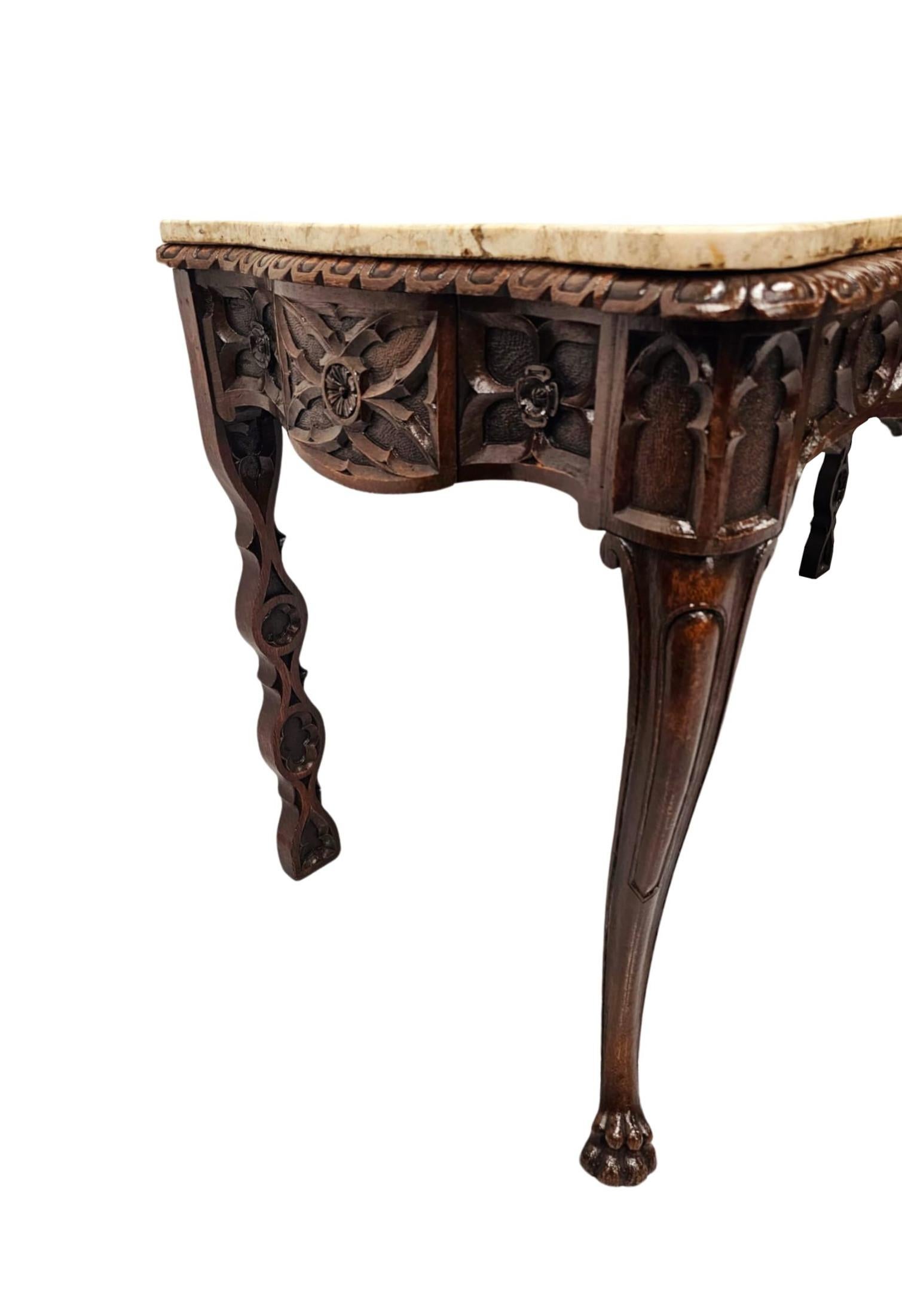  A Very Rare and Fine 19th Century Irish Gothic Hall or Console Table  For Sale 5