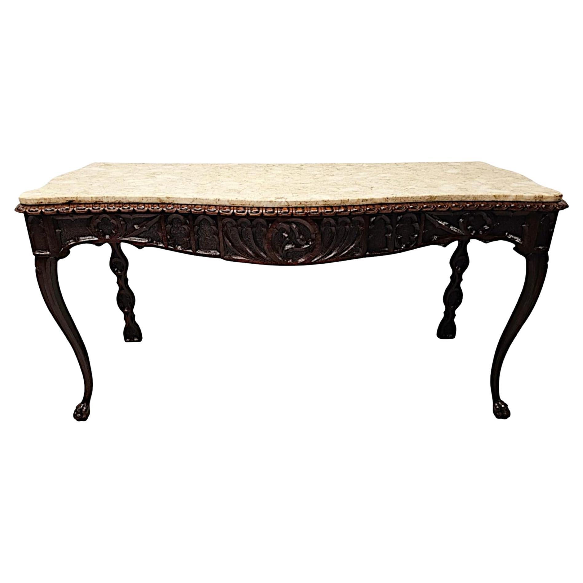  A Very Rare and Fine 19th Century Irish Gothic Hall or Console Table 