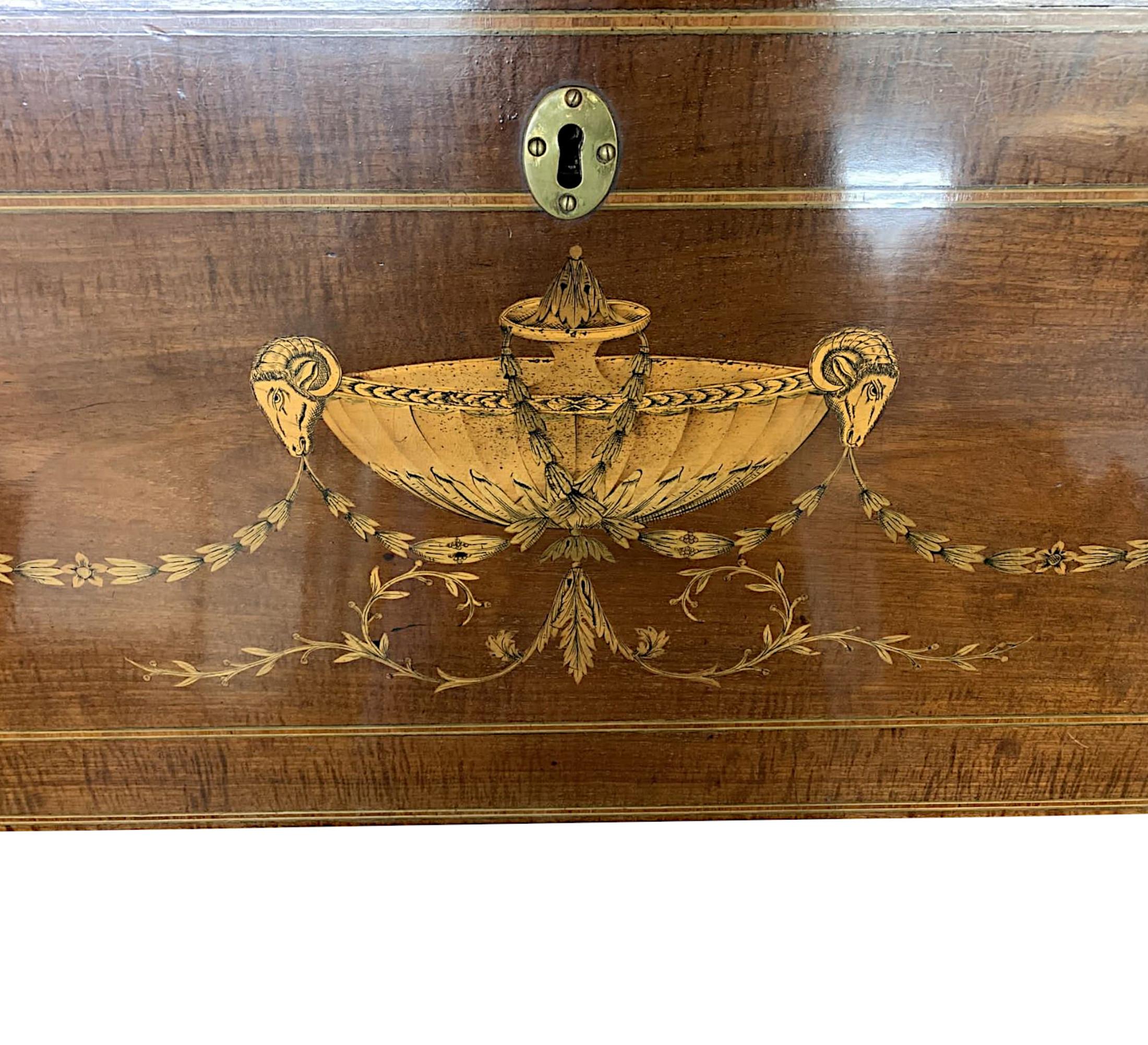 Very Rare and Fine Early 19th Century Georgian Inlaid Bureau Bookcase For Sale 8