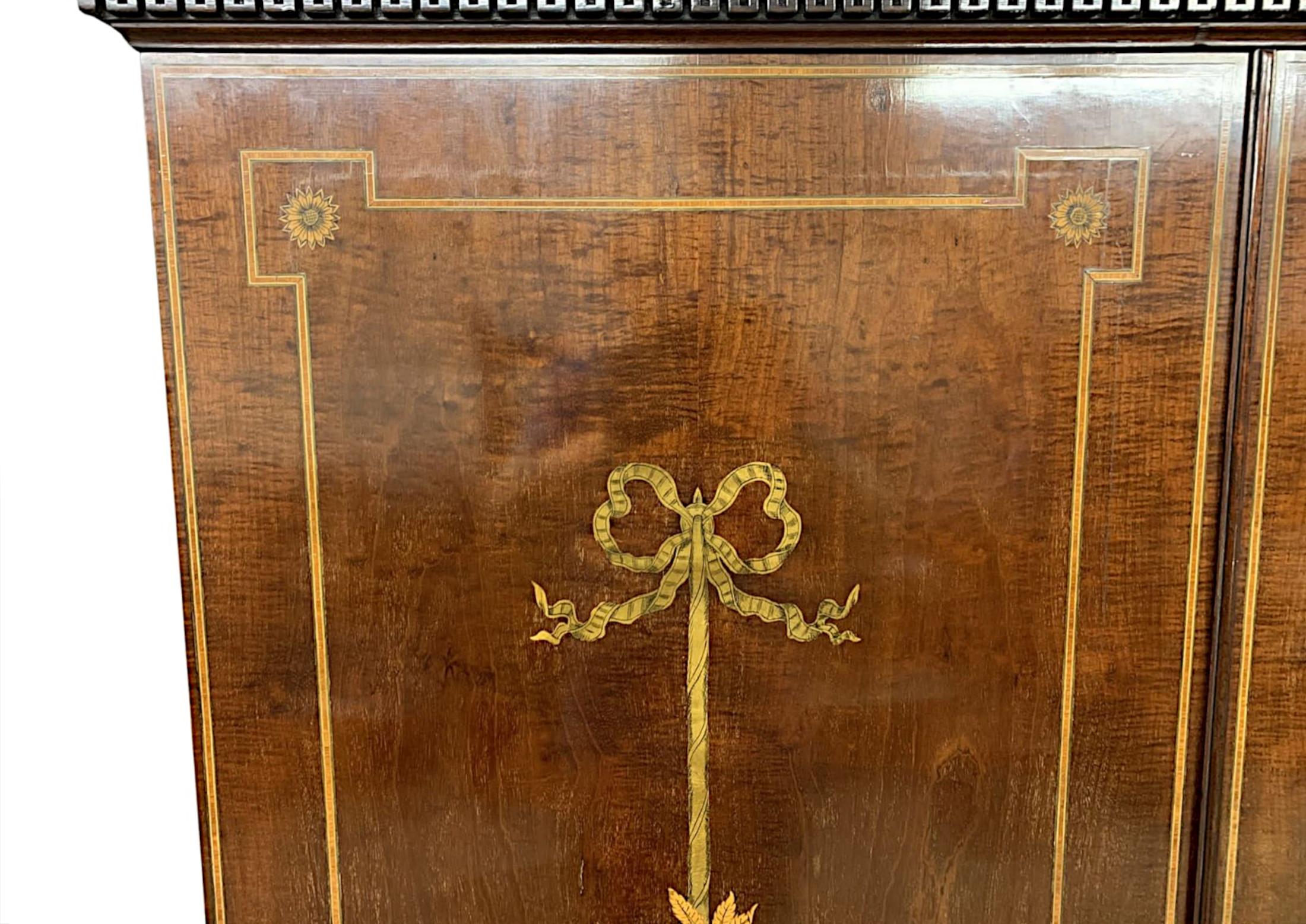 Very Rare and Fine Early 19th Century Georgian Inlaid Bureau Bookcase For Sale 10