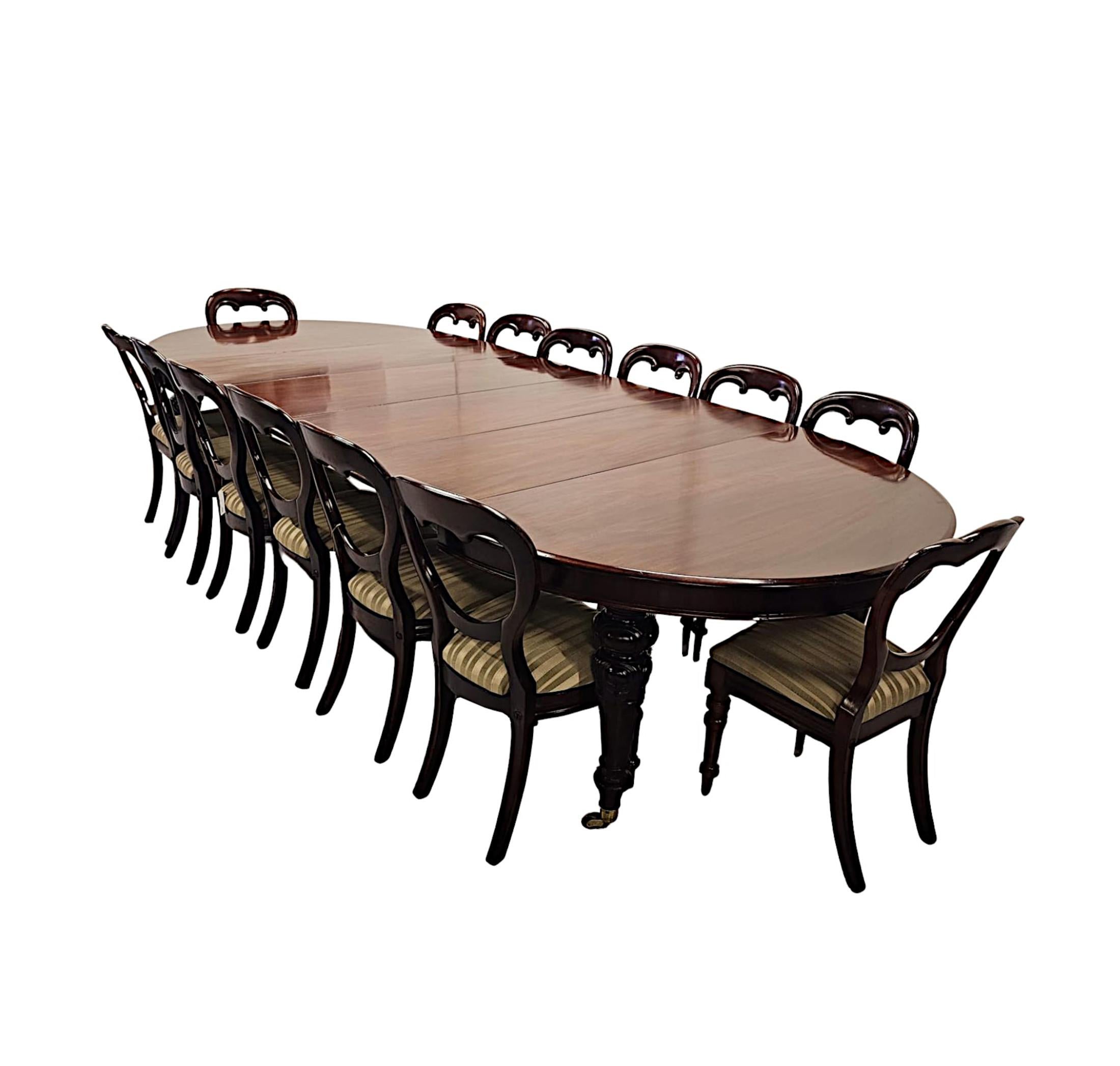 Une très rare table de salle à manger irlandaise du 19e siècle dans le style de Strahan en vente 5