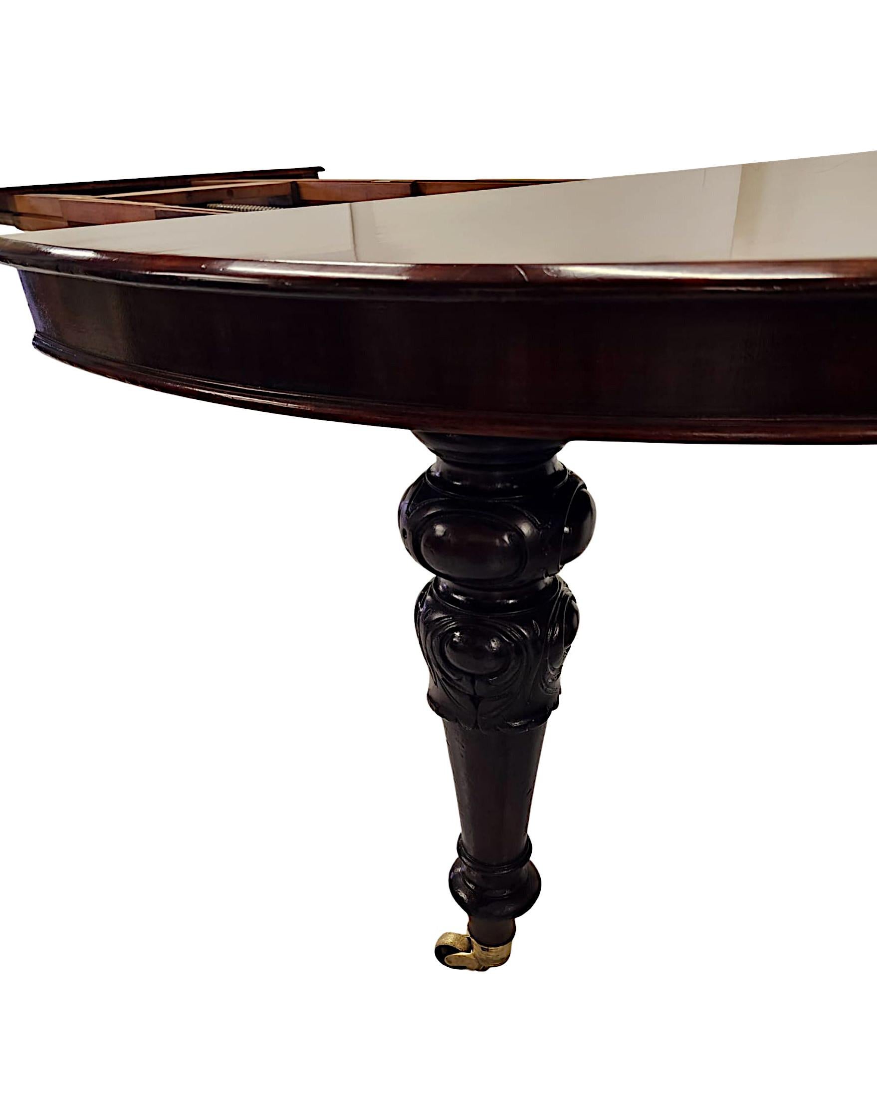 Une très rare table de salle à manger irlandaise du 19e siècle dans le style de Strahan en vente 1