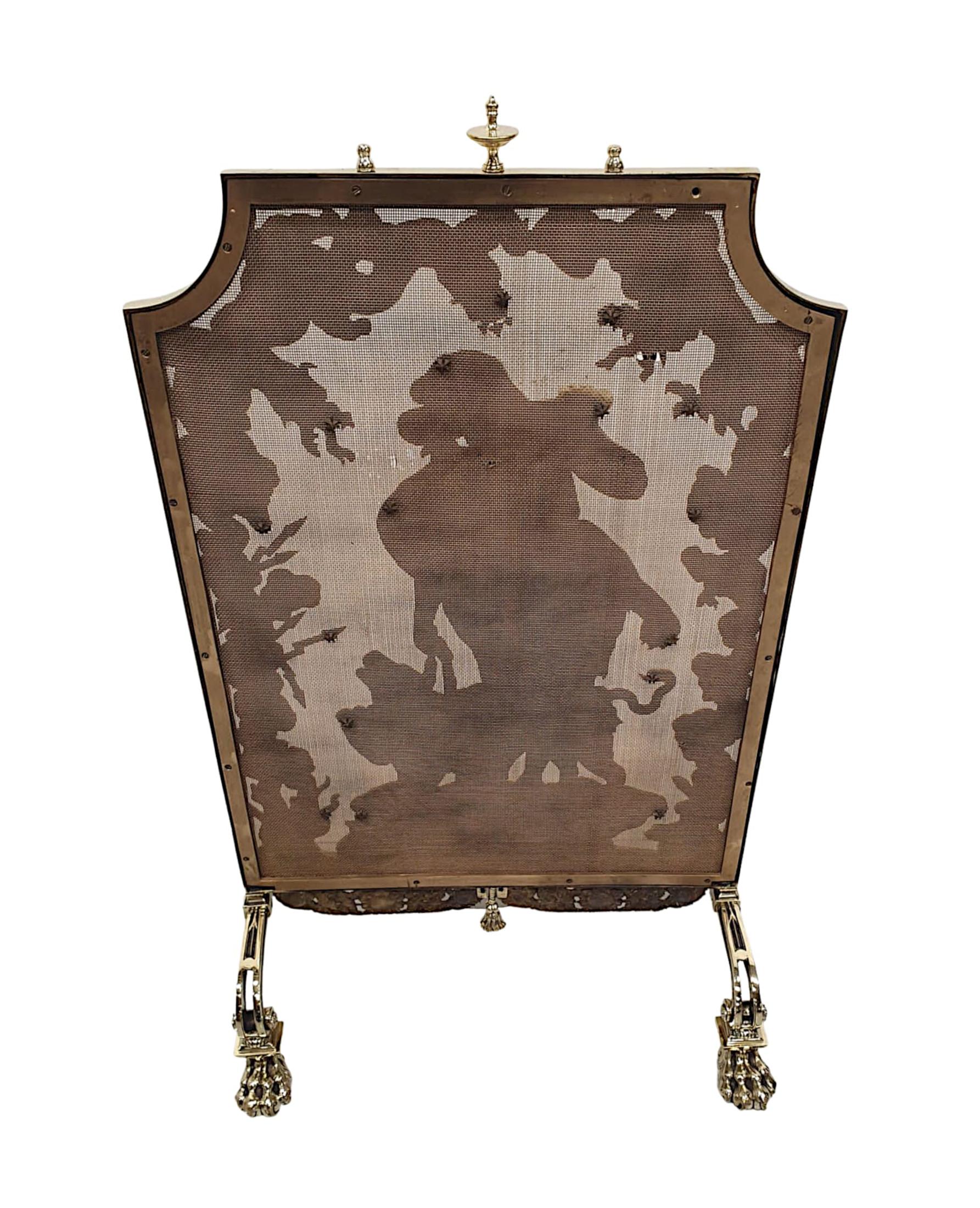 Very Rare and Fine Large 19th Century Brass Fire Screen In Good Condition For Sale In Dublin, IE