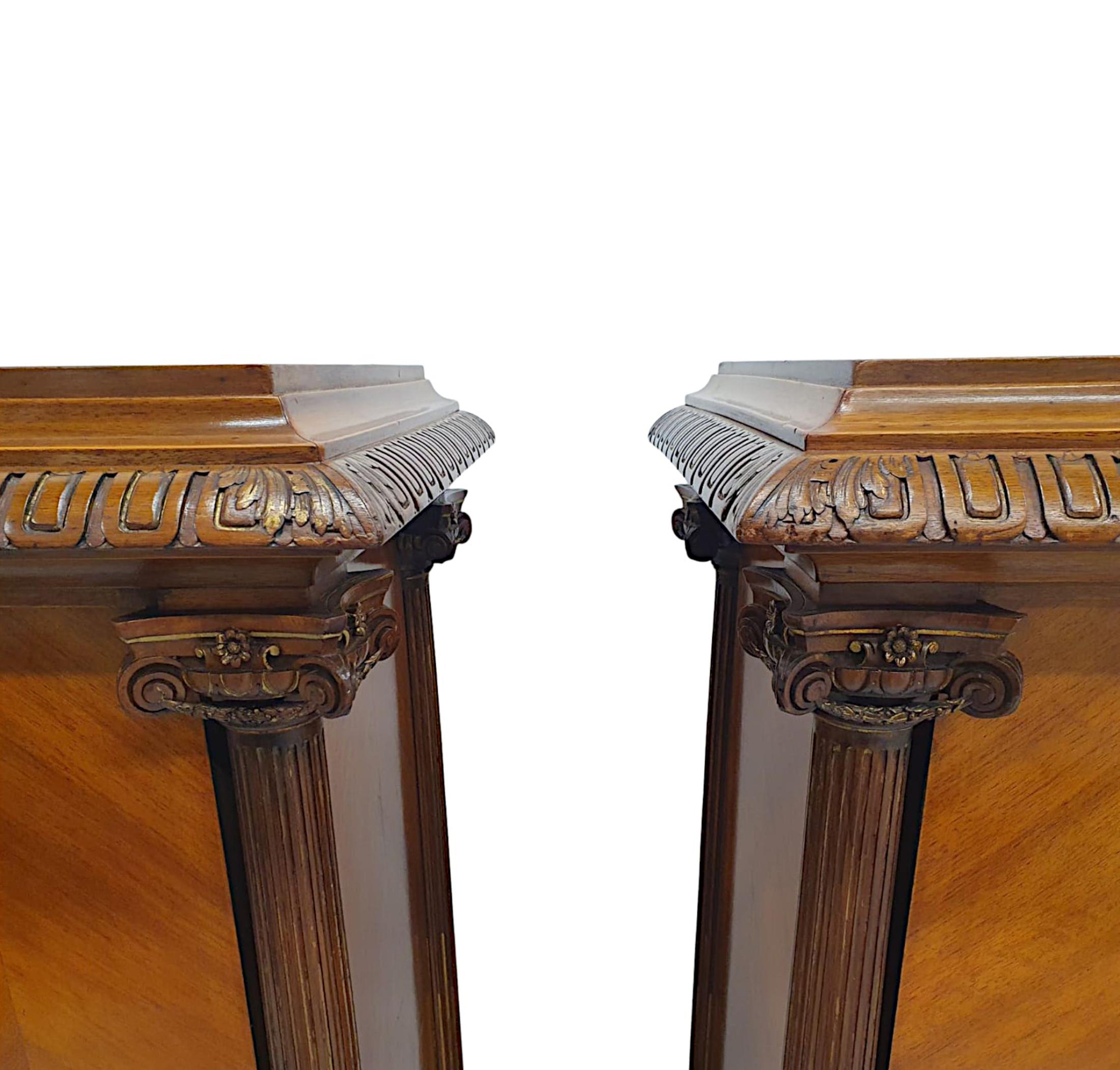 Kingwood  A Very Rare and Fine Pair of 19th Century Bust or Plant Stands  For Sale