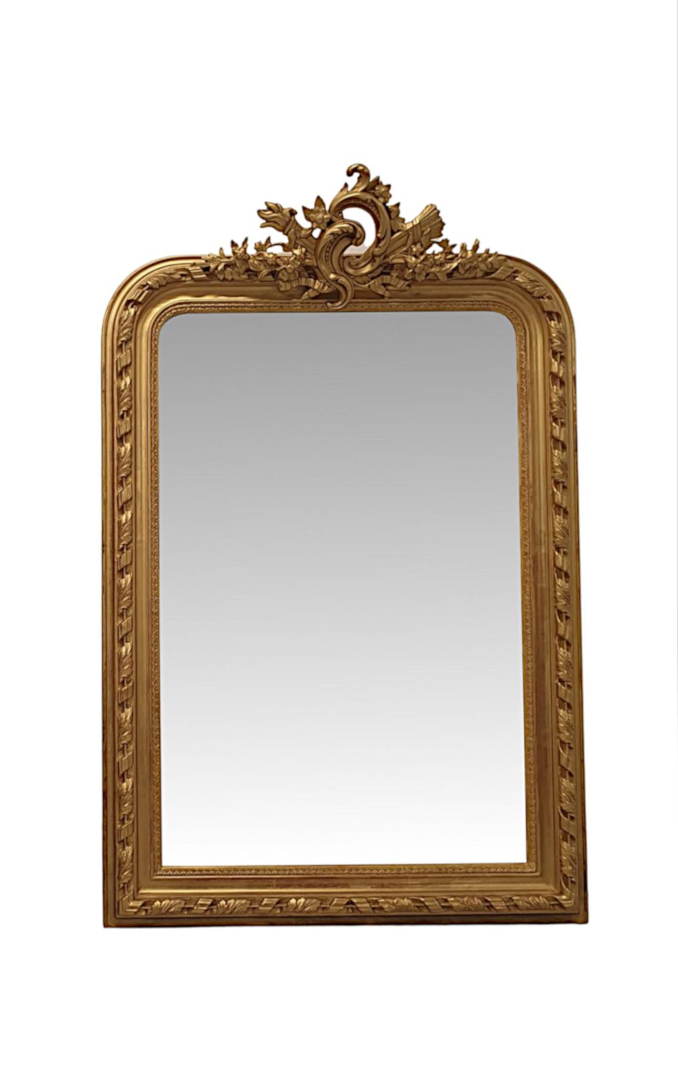French Very Rare and Fine Pair of 19th Century Giltwood Mirrors For Sale