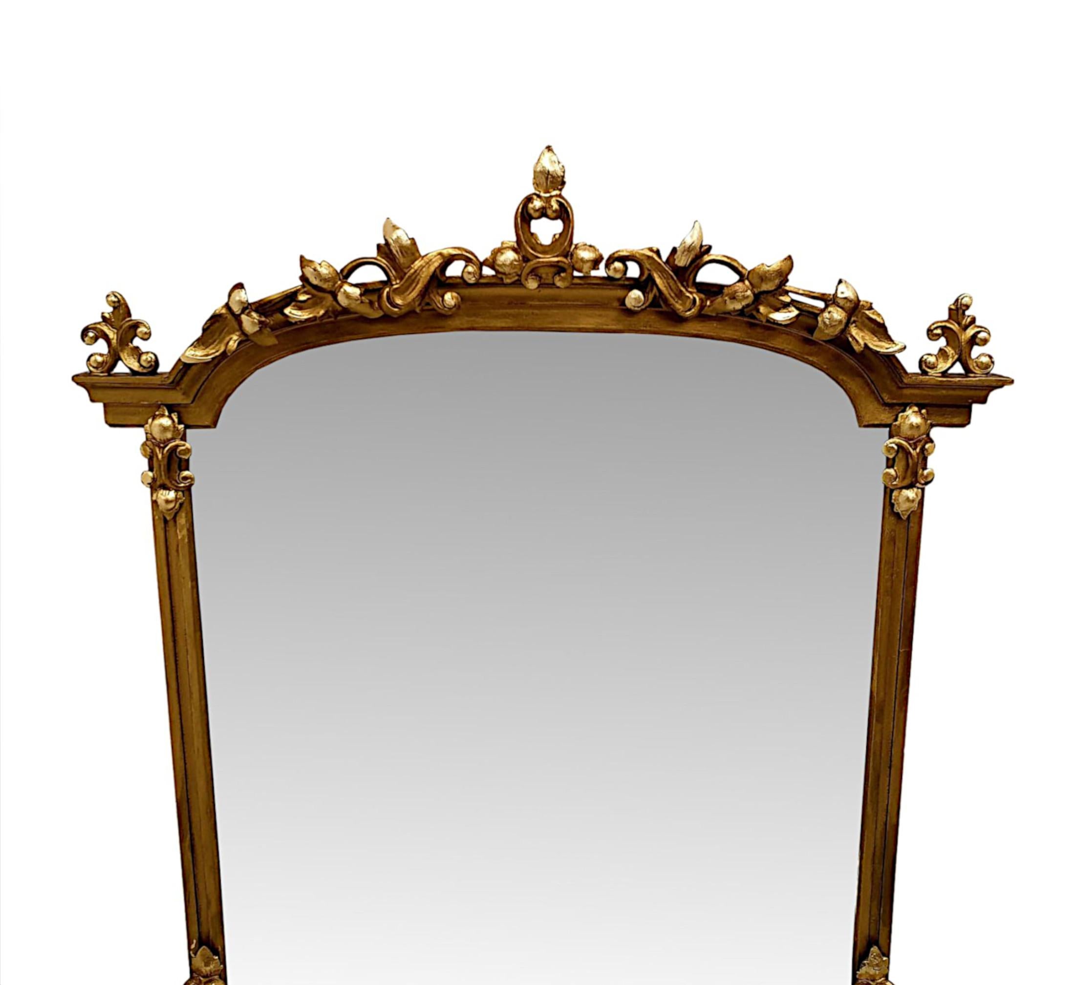 English A Very Rare and Fine Pair of 19th Century Giltwood Overmantle Mirrors For Sale