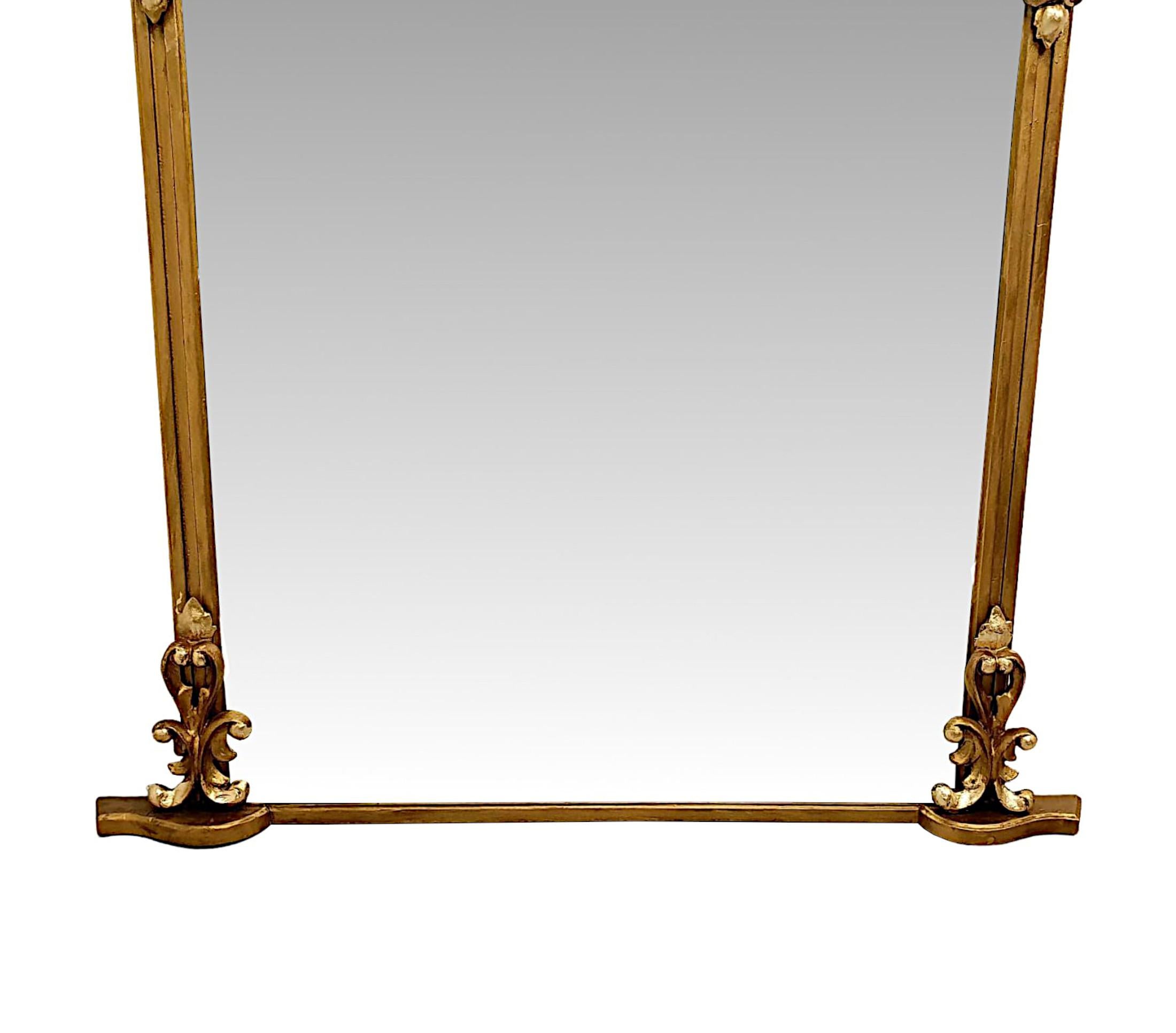 A Very Rare and Fine Pair of 19th Century Giltwood Overmantle Mirrors In Good Condition For Sale In Dublin, IE