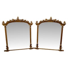 Ein sehr seltenes und feines Paar von Overmantle-Spiegeln aus Giltwood aus dem 19.