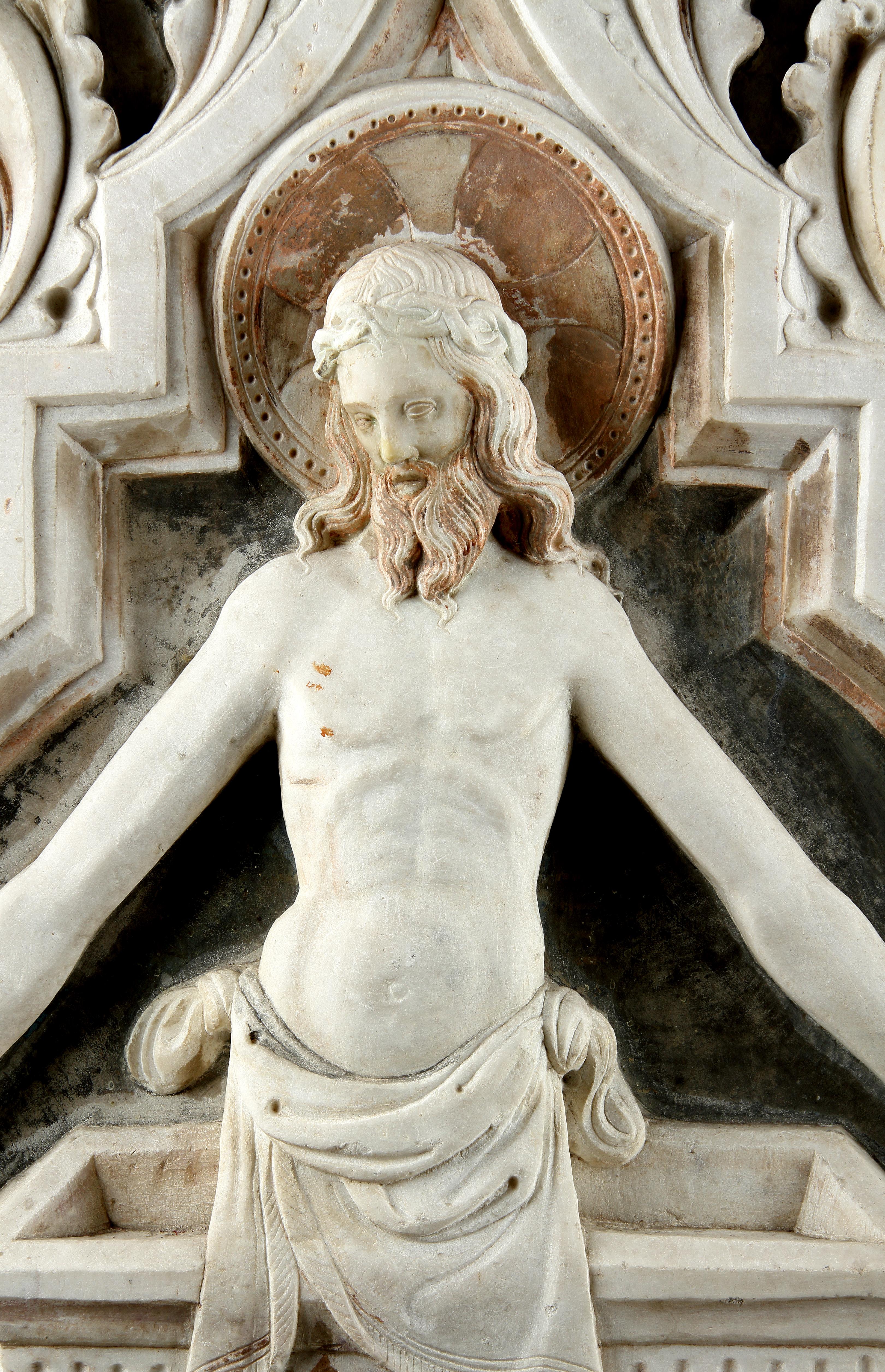 XVIIIe siècle et antérieur Un très rare et important relief en marbre représentant la 