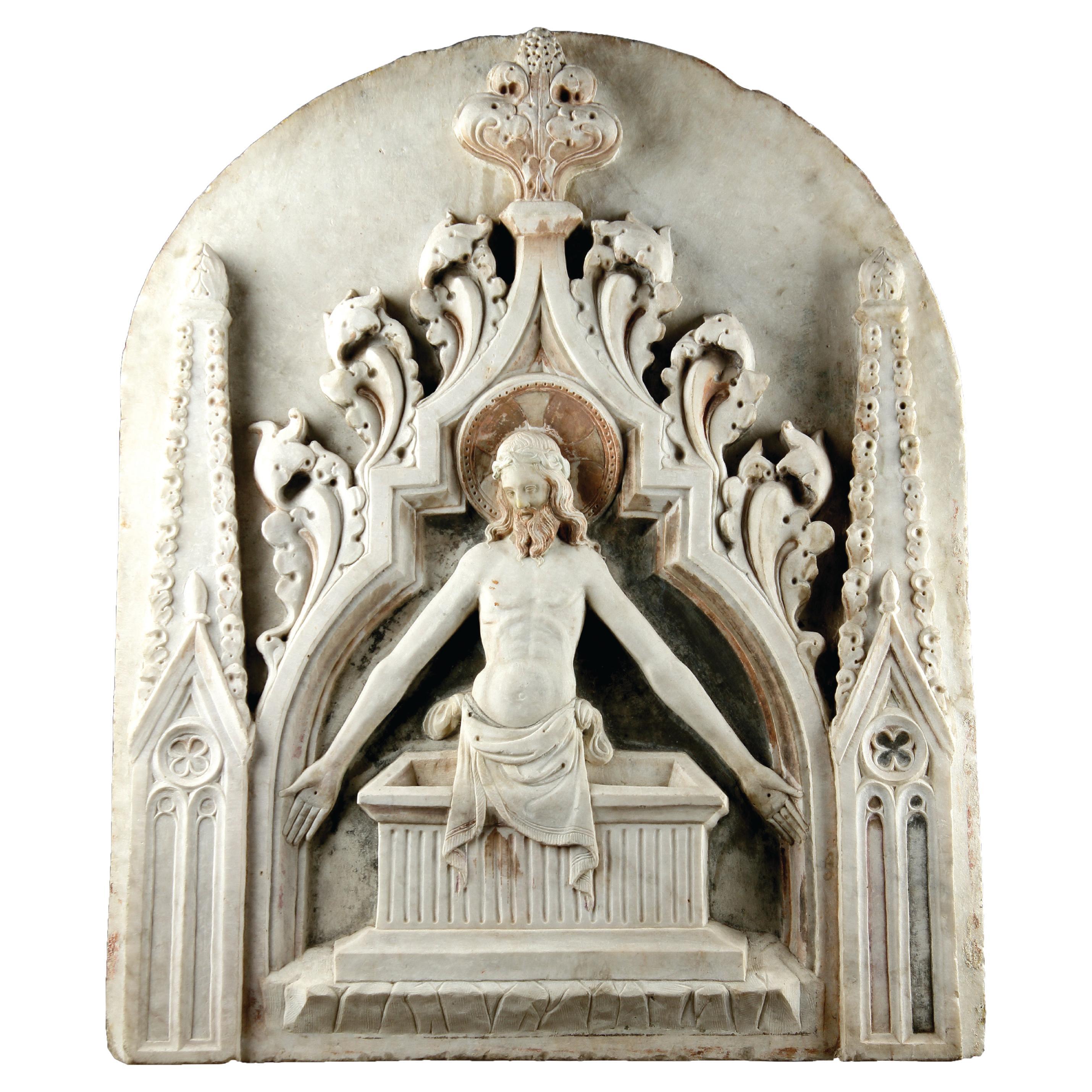Un très rare et important relief en marbre représentant la "Resurrection du Christ". en vente